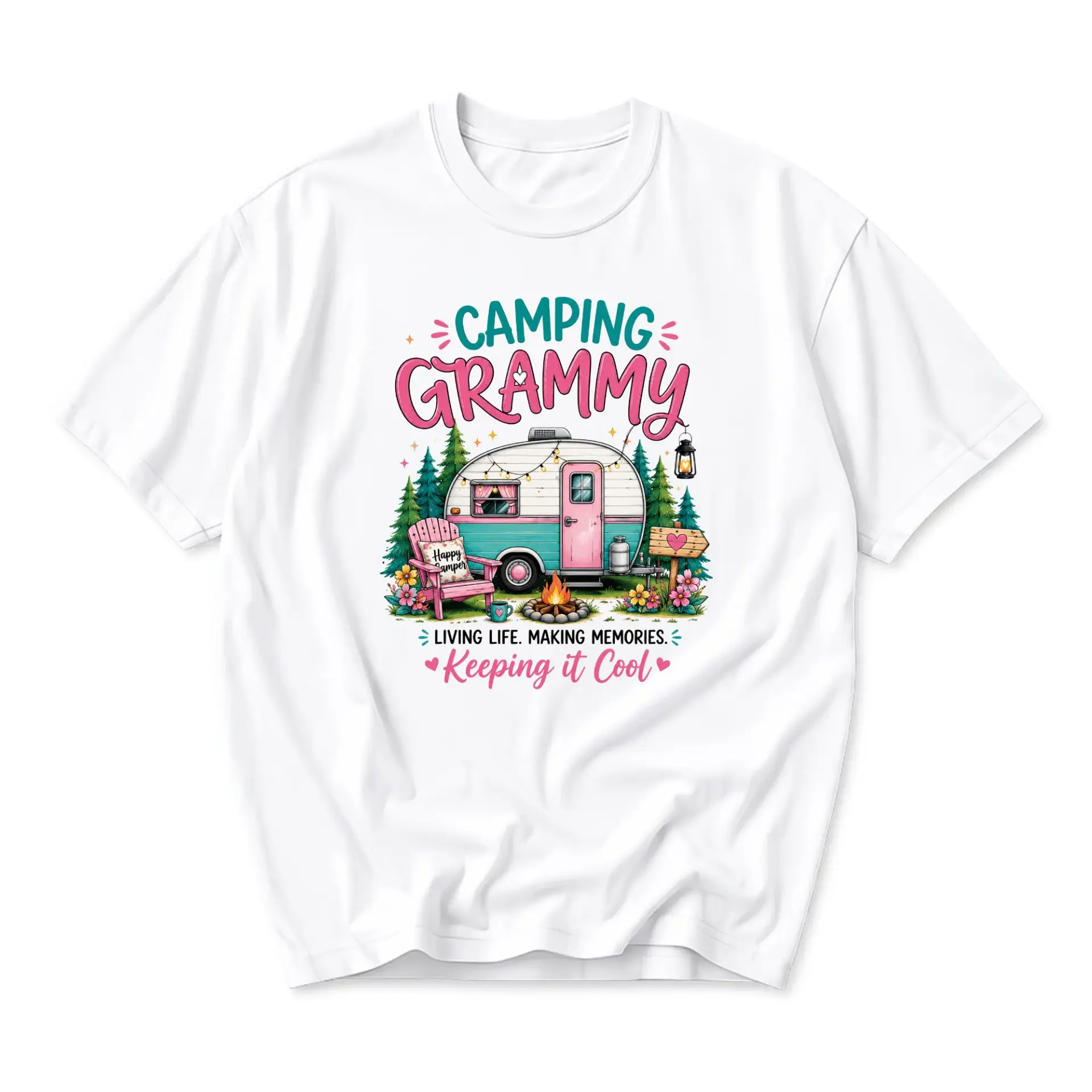Funny Shirt Camping Graphic Tee Unisex Crew Neck Comfortable Casual Short Sleeve Apparel for Outdoor Enthusiasts