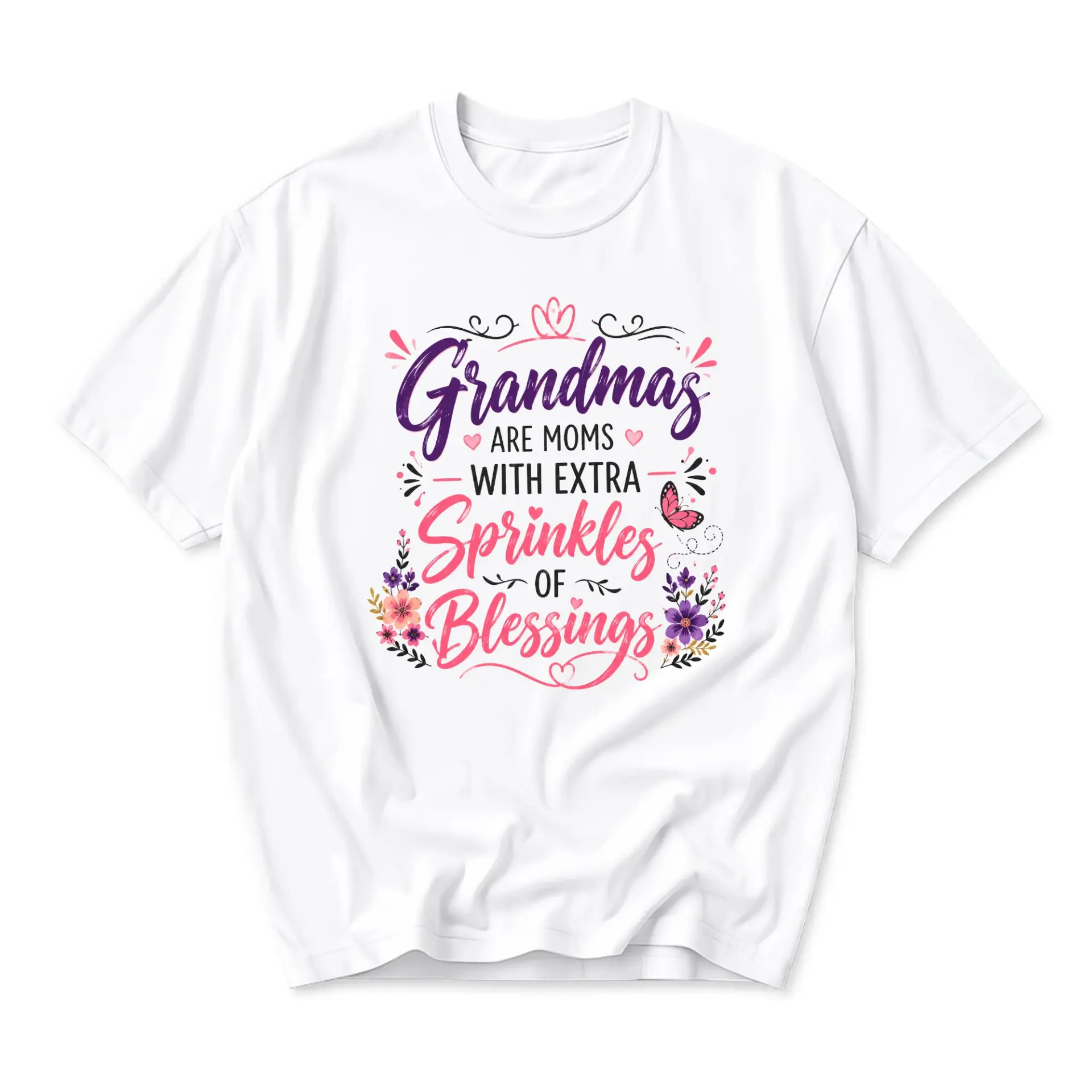 Graphic Tee Grandmas Are Moms with Extra Sprinkles of Blessings Shirt