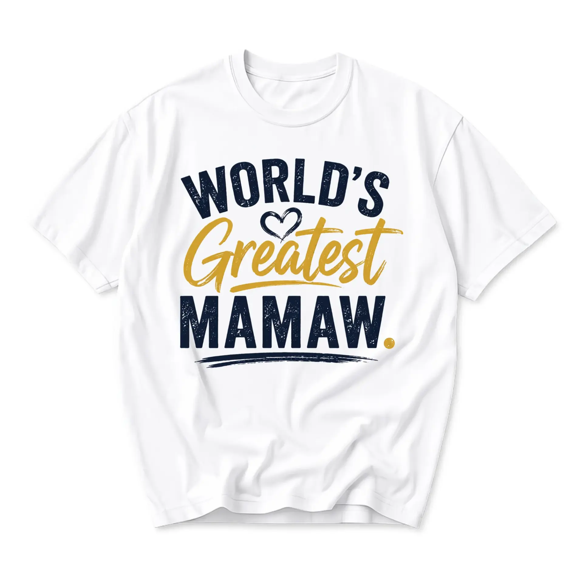 Graphic Tee World's Greatest Mamaw Funny Shirt Unisex Crew Neck Casual Cotton Blend Top for Comfortable Everyday Wear