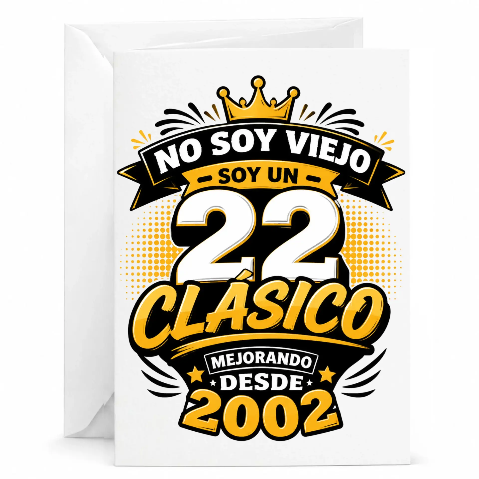 Funny Birthday Card No Soy Viejo Soy Un 22 Clasico Milestone Celebration Greeting Card for Turning Twenty Two Years Old
