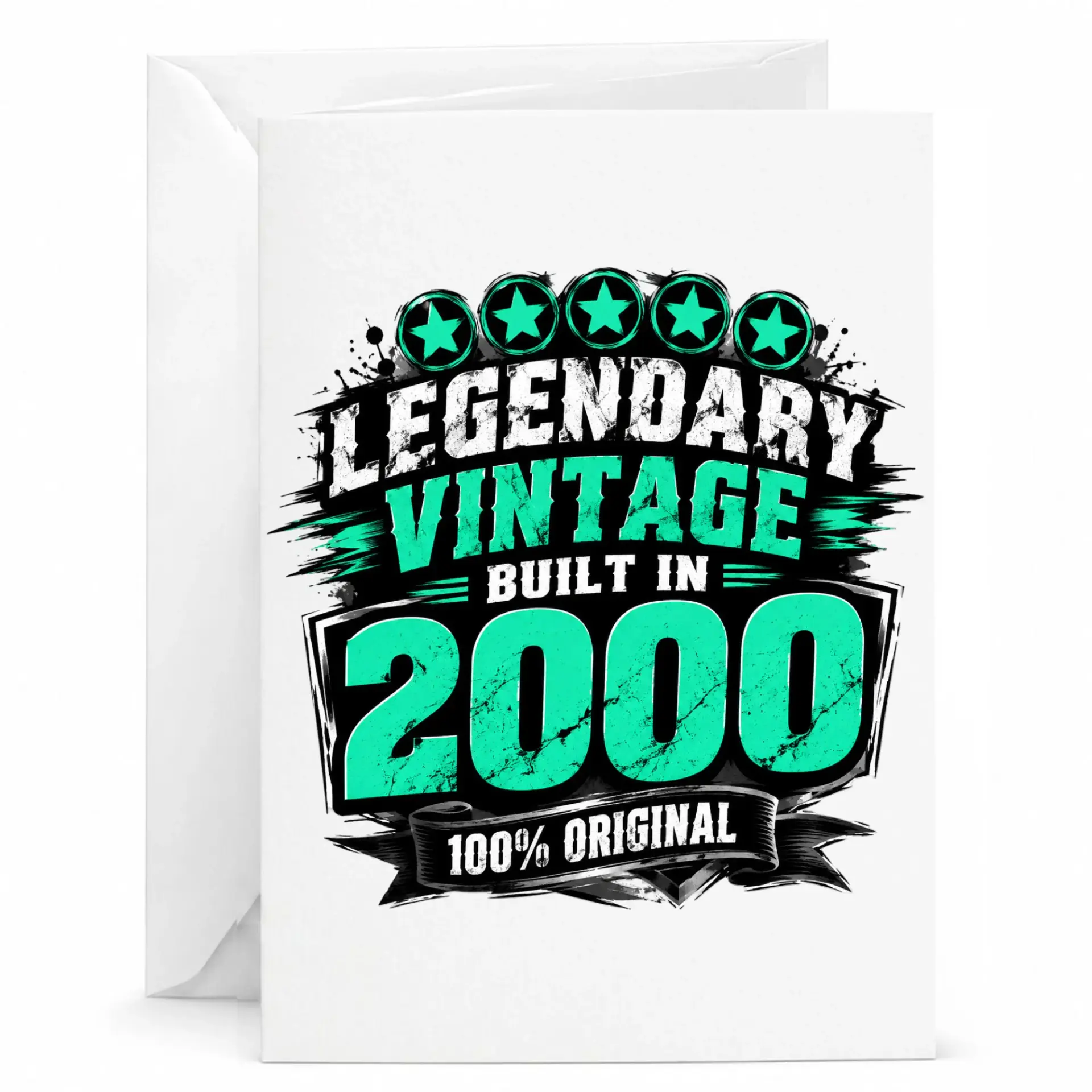 Birthday Card Legendary Vintage Built in 2000 Greeting Card for Milestone Celebration with White Envelope Included