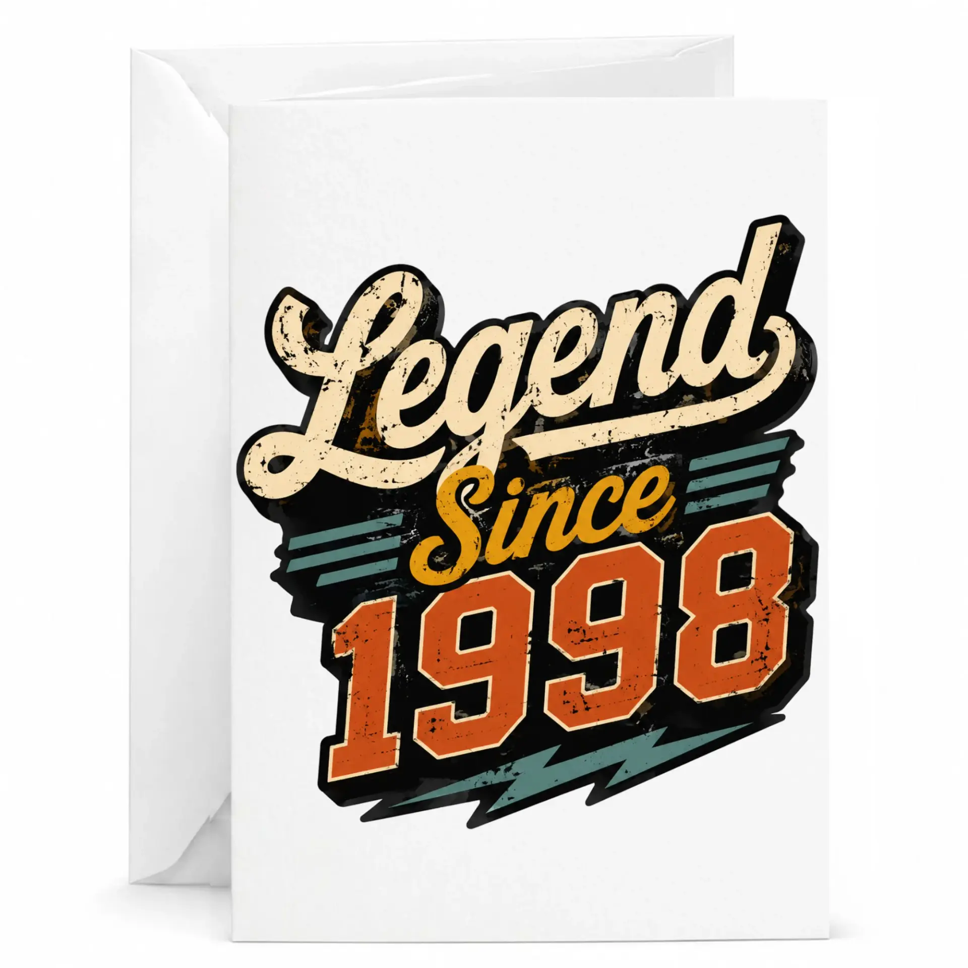 Birthday Card Legend Since 1998 Vintage Retro Style Greeting Card for Milestone Celebration and Special Anniversary