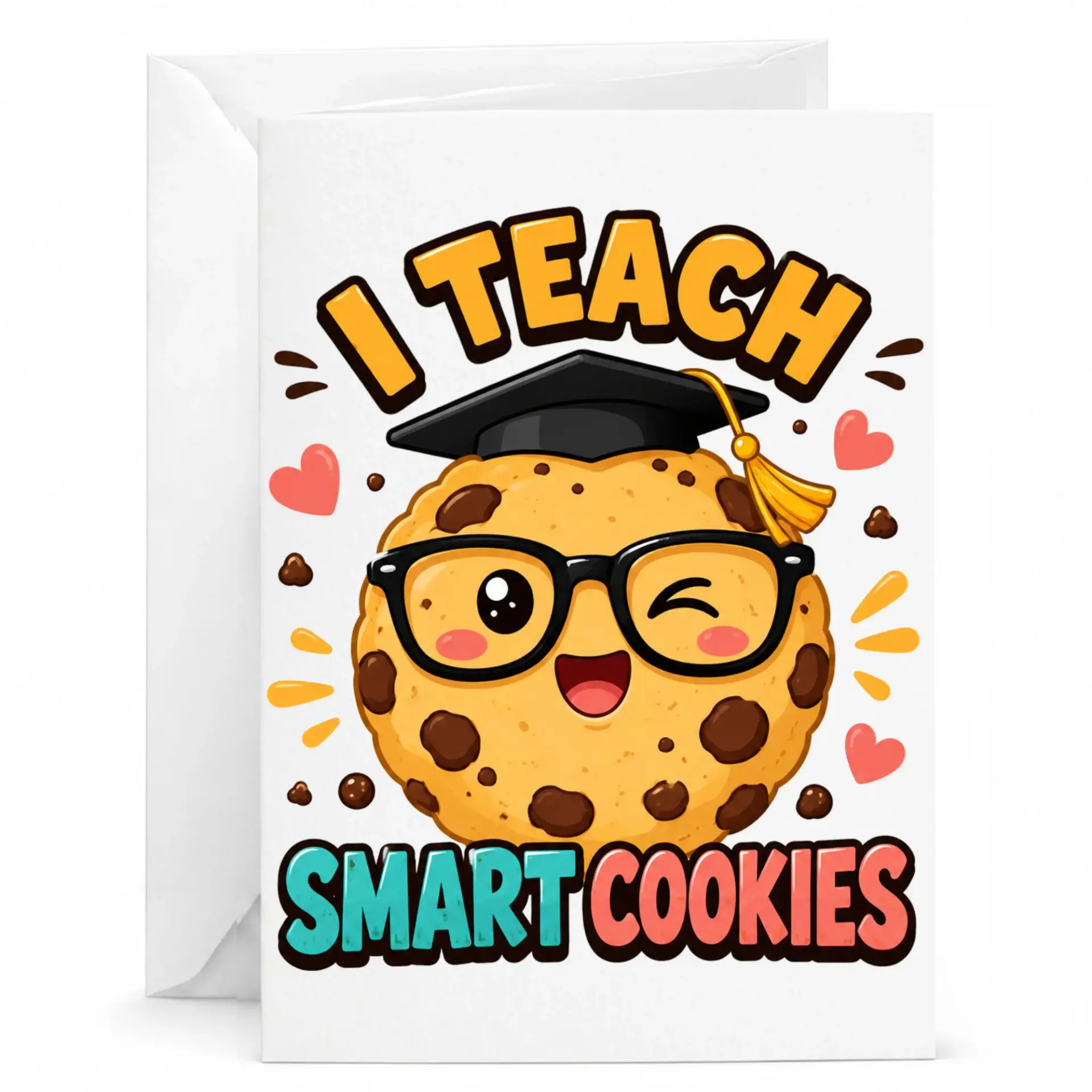 Funny Greeting Card I Teach Design Whimsical Academic Pun for Educators and Appreciation Occasions