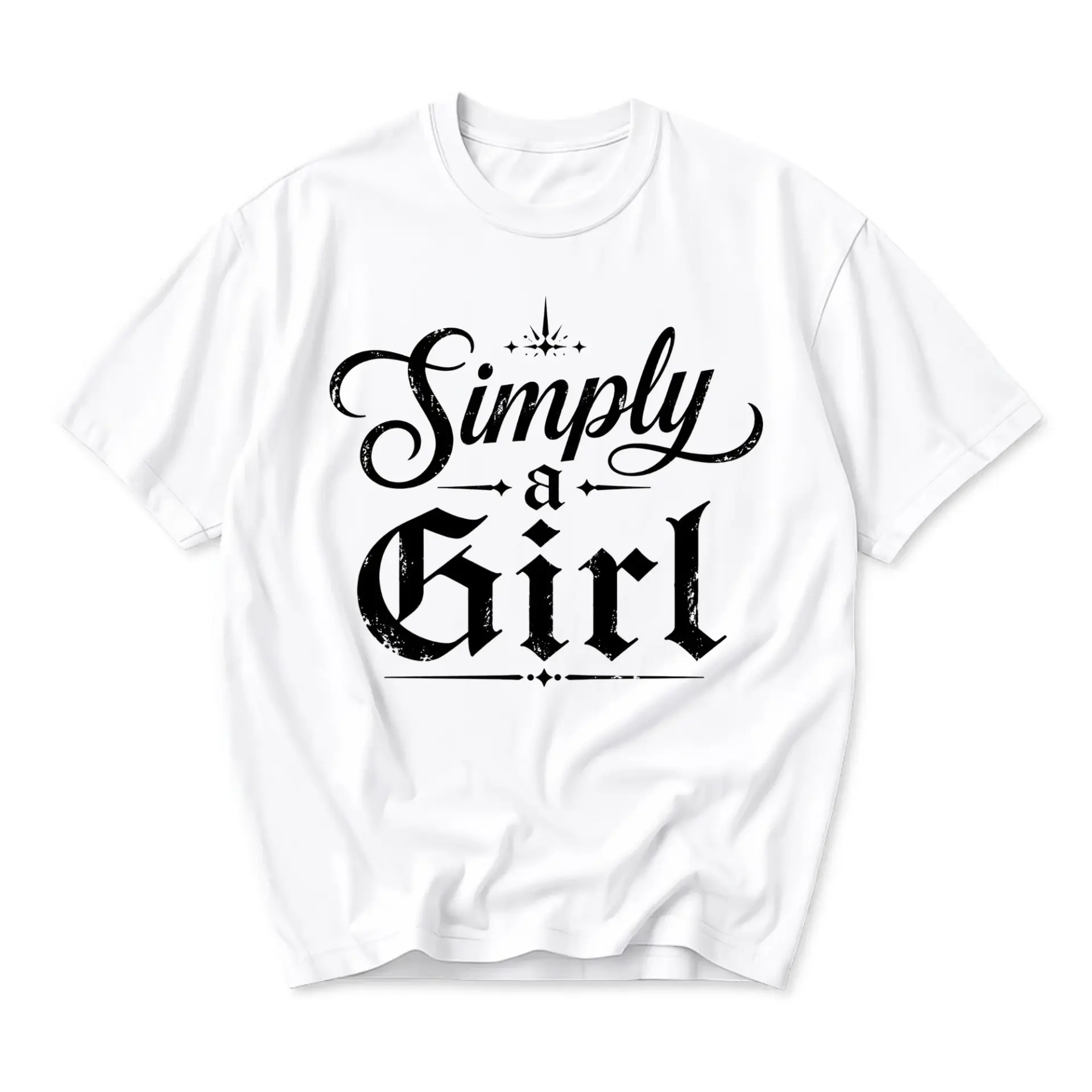 Graphic Tee Simply a Girl Aesthetic Print Trendy Unisex Crew Neck Shirt for Casual Everyday Wear and Self Expression
