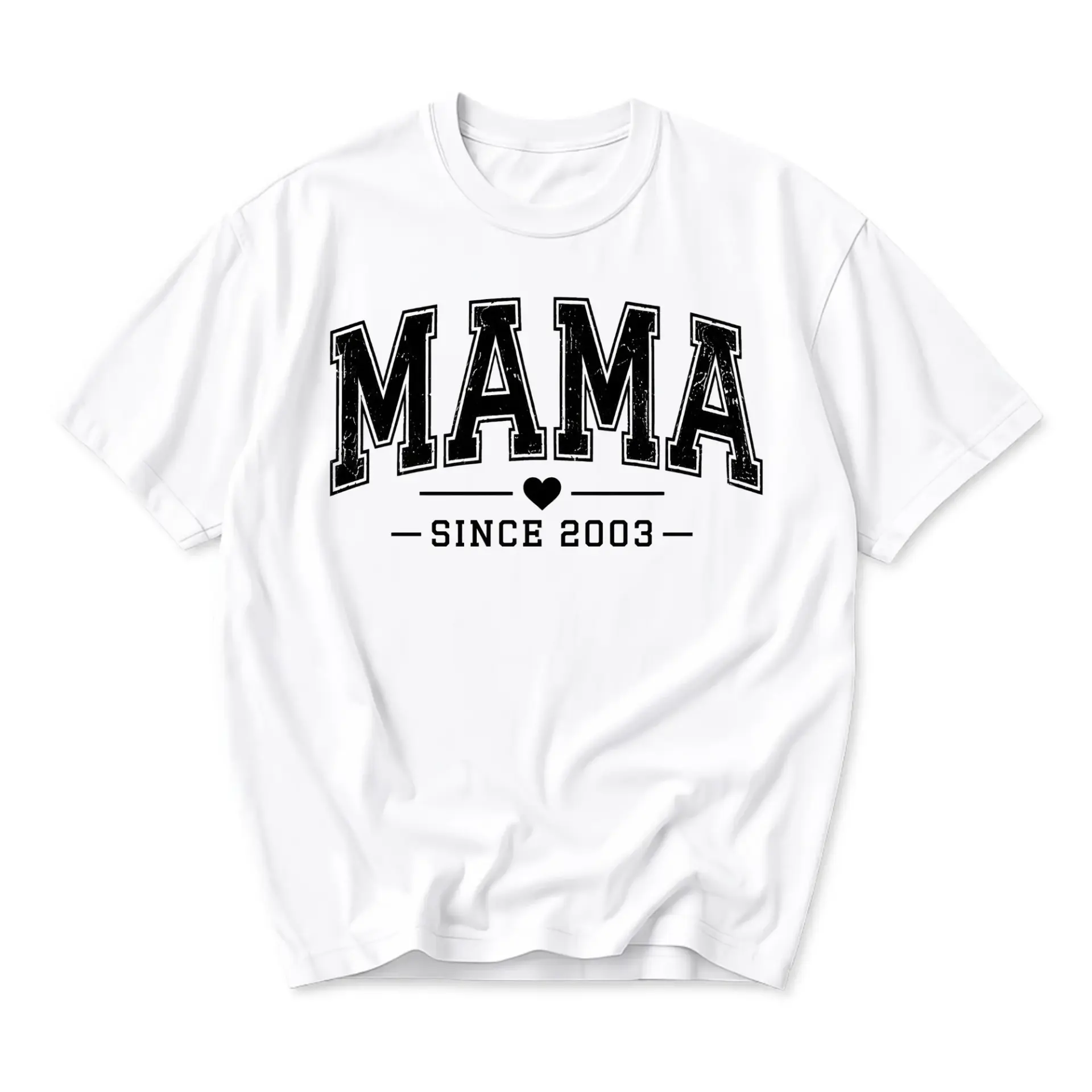 T-shirt Mama Since 2003 Graphic Tee Unisex Casual Crew Neck Top Soft Cotton Everyday Apparel for Women and Mothers