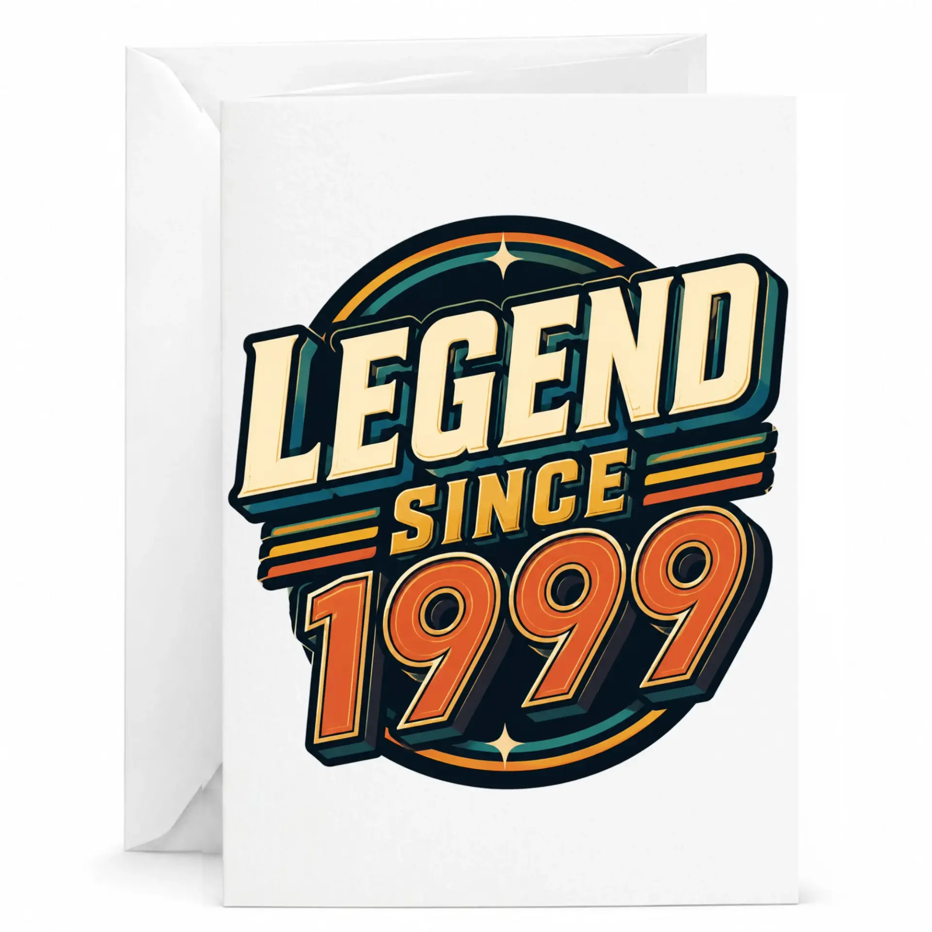 Birthday Card Legend Since 1999 Vintage Retro Style Greeting Card for Milestone Celebrations and Birth Anniversary