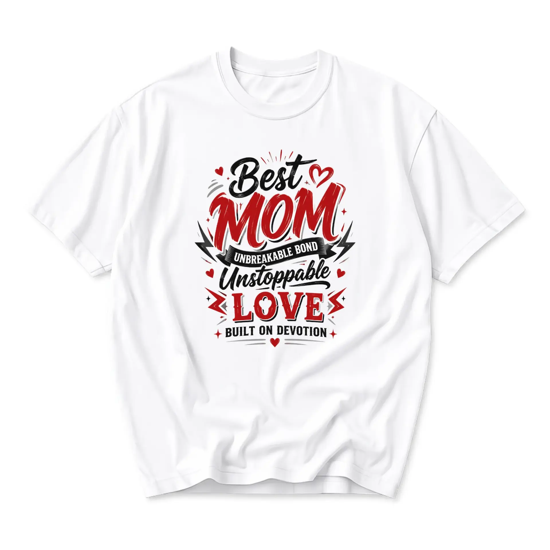 Graphic Tee Best Mom Unbreakable Bond Unstoppable Love Unisex Crew Neck Short Sleeve Cotton Casual Fashion Top