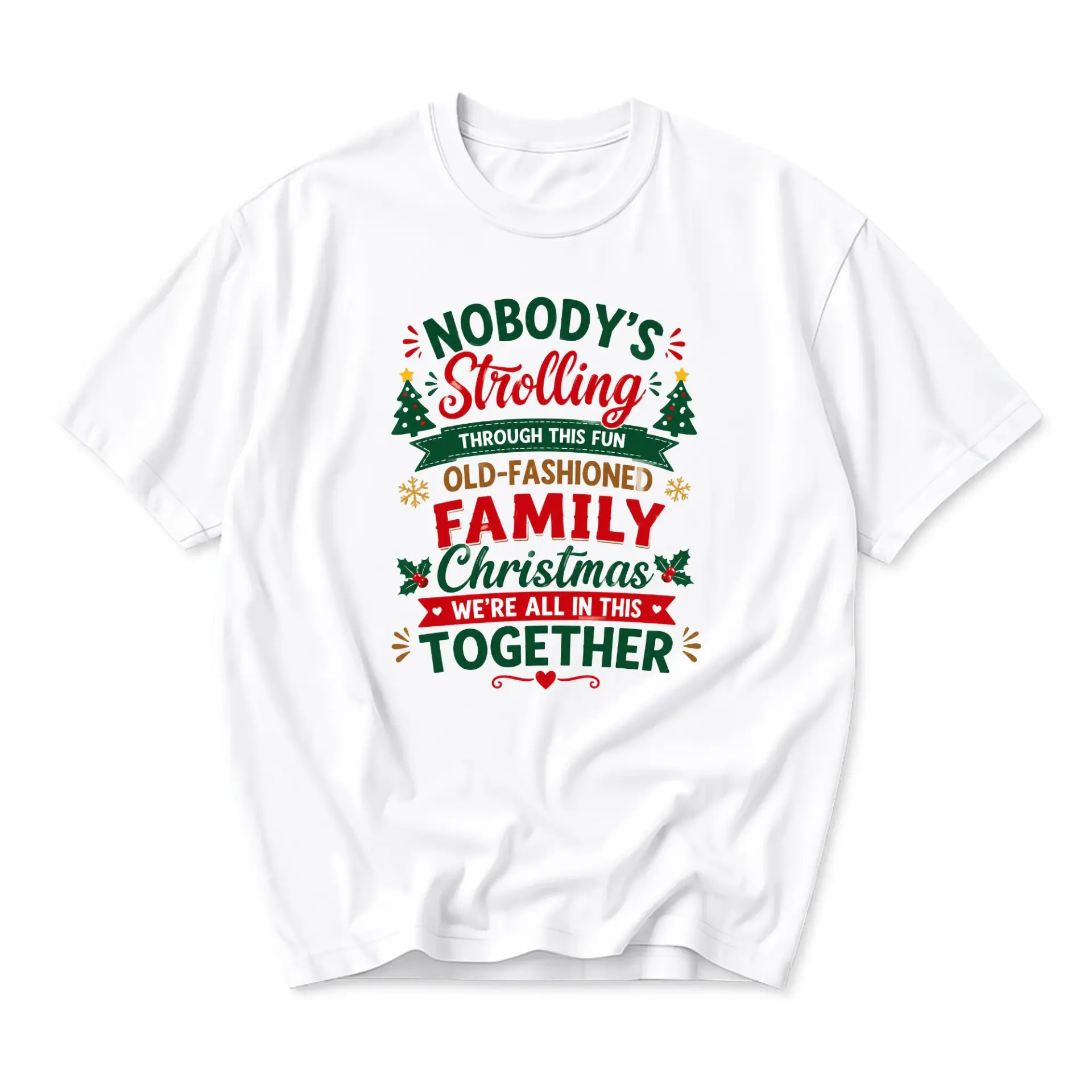 Funny Shirt Christmas Holiday Graphic Tee Unisex Casual Crew Neck