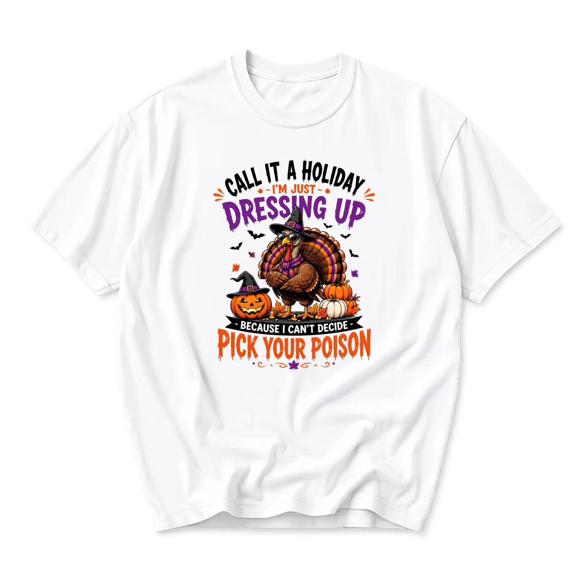 Funny Shirt Call It a Holiday Turkey Graphic Tee Unisex Crew Neck Casual Everyday Wear Autumn Seasonal Apparel