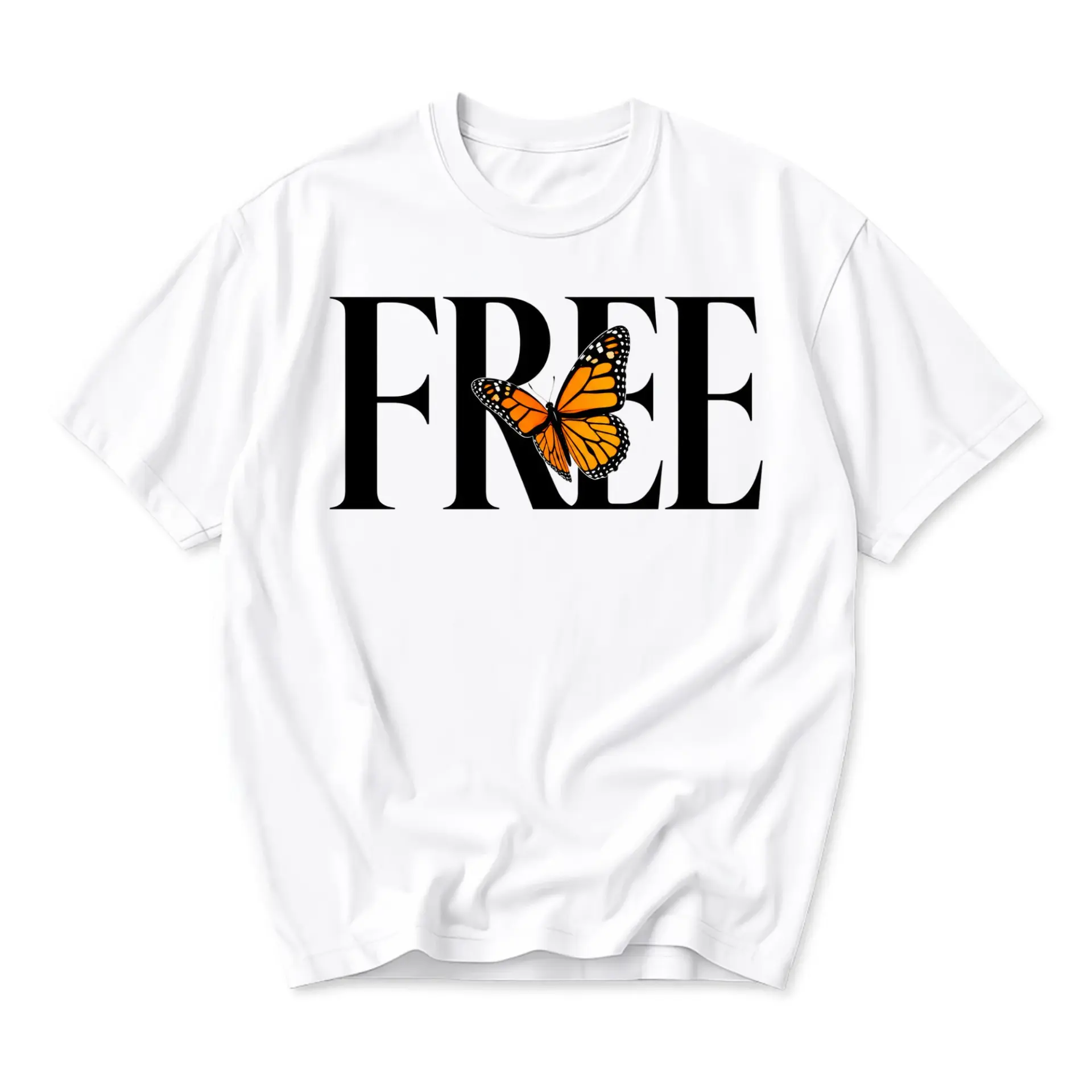 Graphic Tee Unisex Butterfly Print Shirt Casual Cotton Crew Neck Top for Everyday Wear and Unique Self Expression