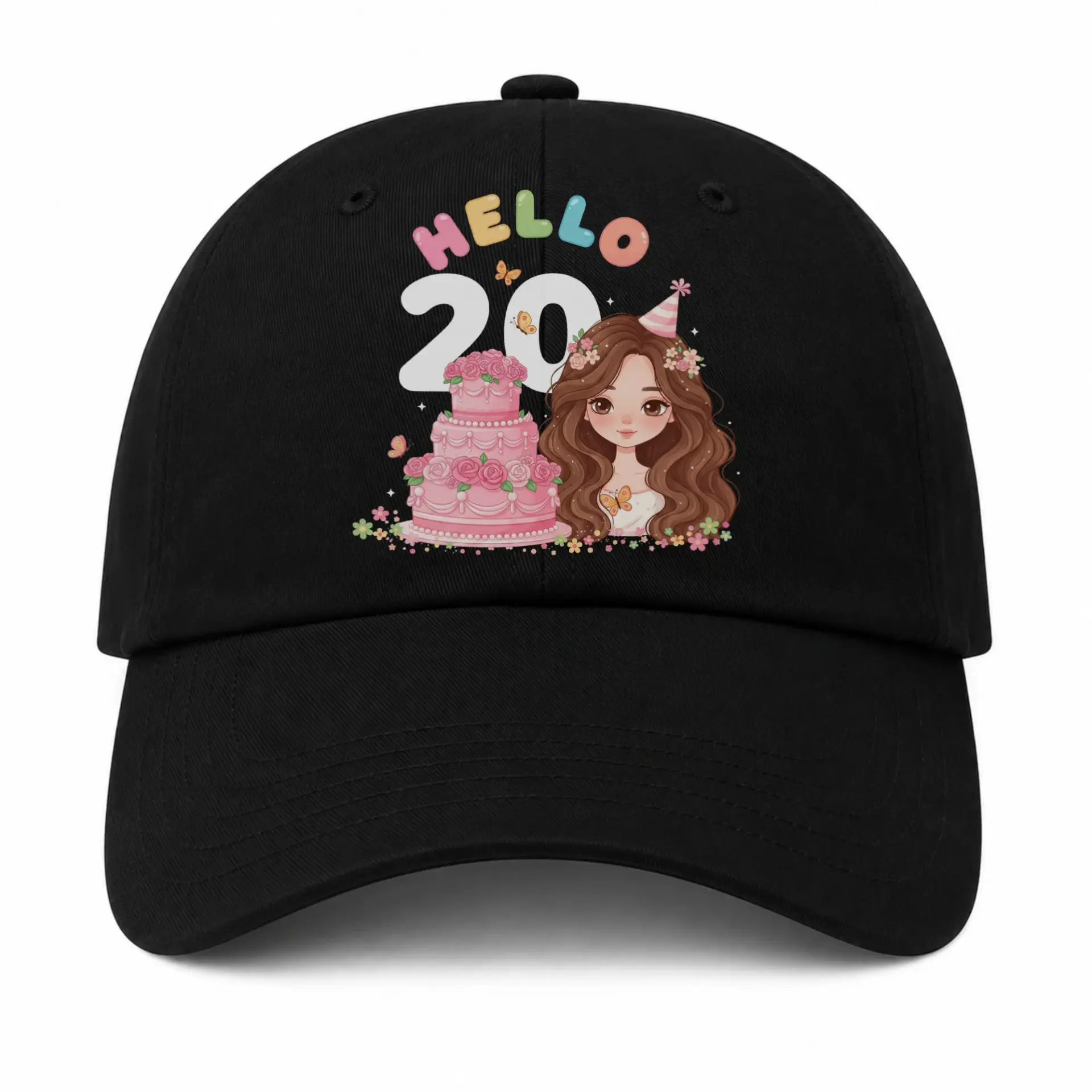 Baseball Cap Cute Birthday Girl Celebration Design Graphic Hat Gift