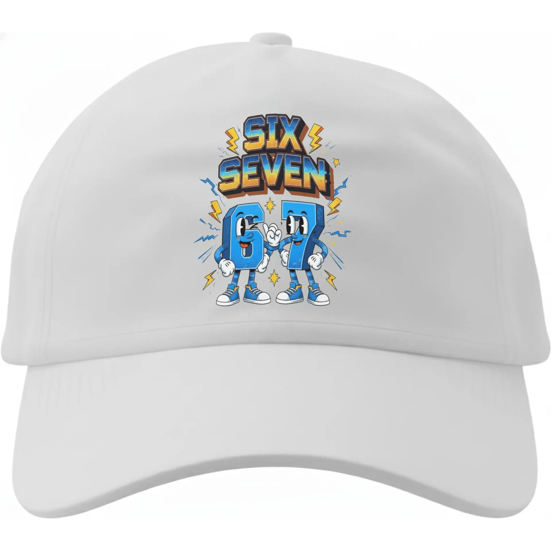 Baseball Cap Featuring a Cartoon Numeric Character Design Printed on a Comfortable and Durable Cotton Blend Fabric