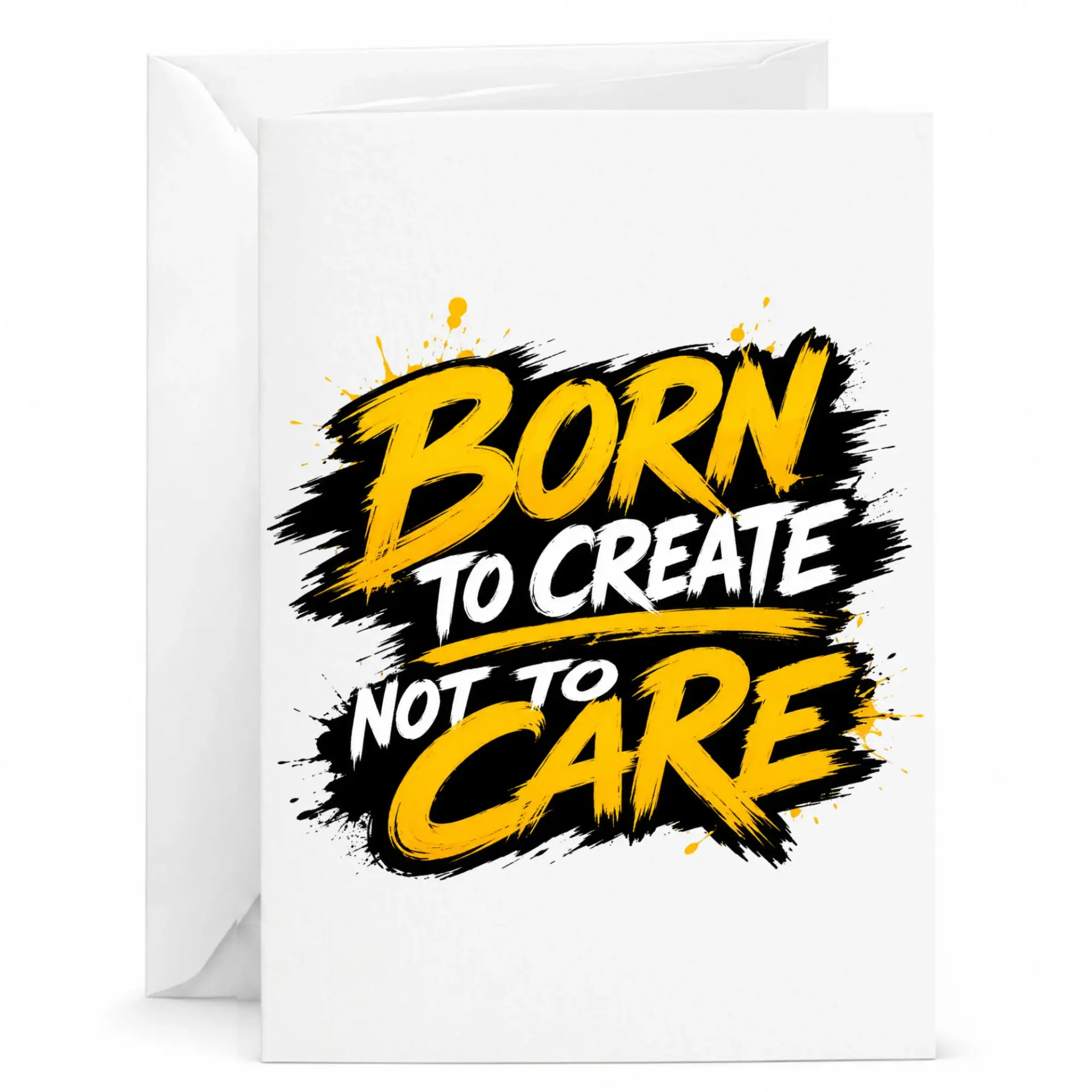 Funny Greeting Card Born to Create Not Artistic Motivation for Friends and Professional Artists