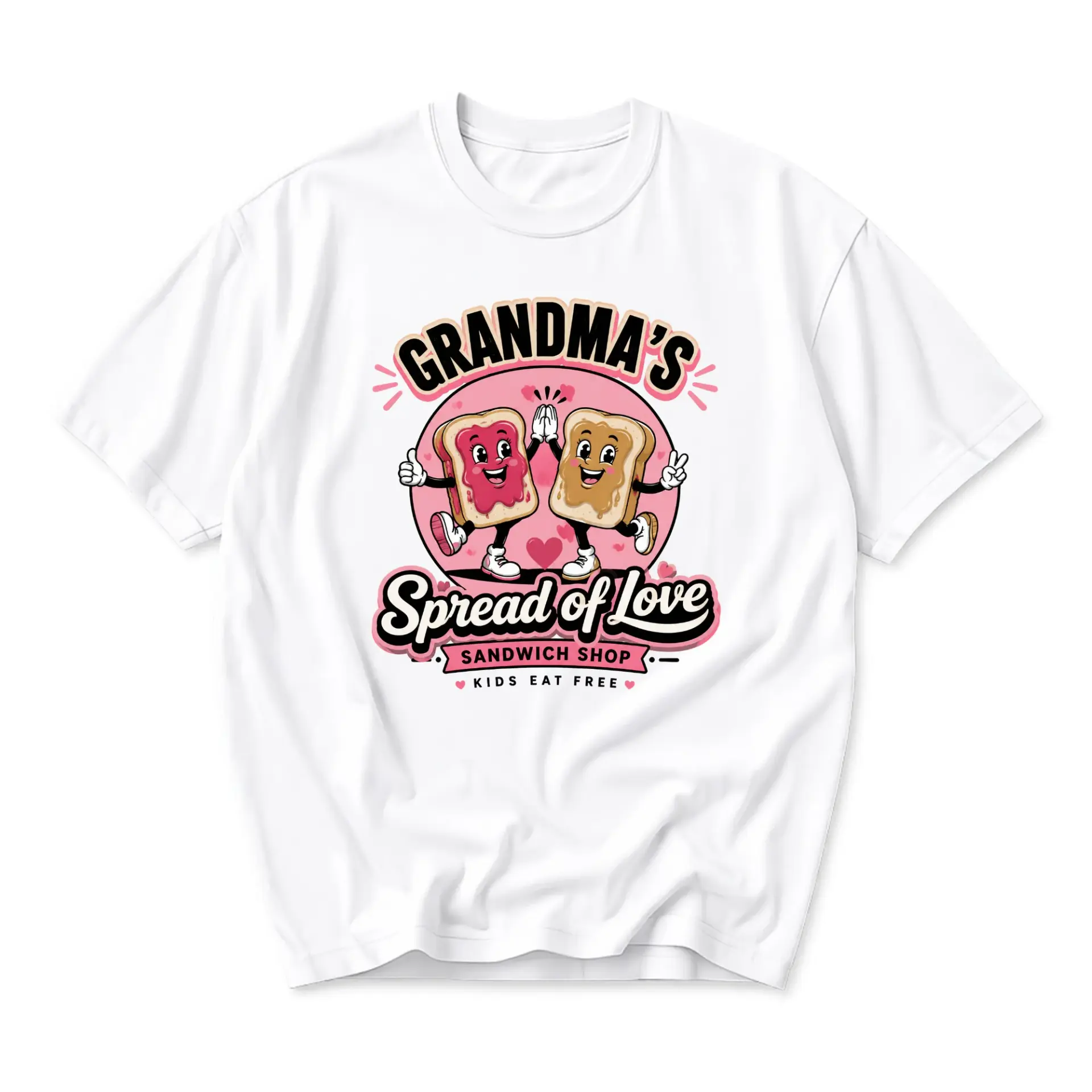 Funny Shirt Grandma's Spread of Love Graphic Tee Sandwich Shop Design