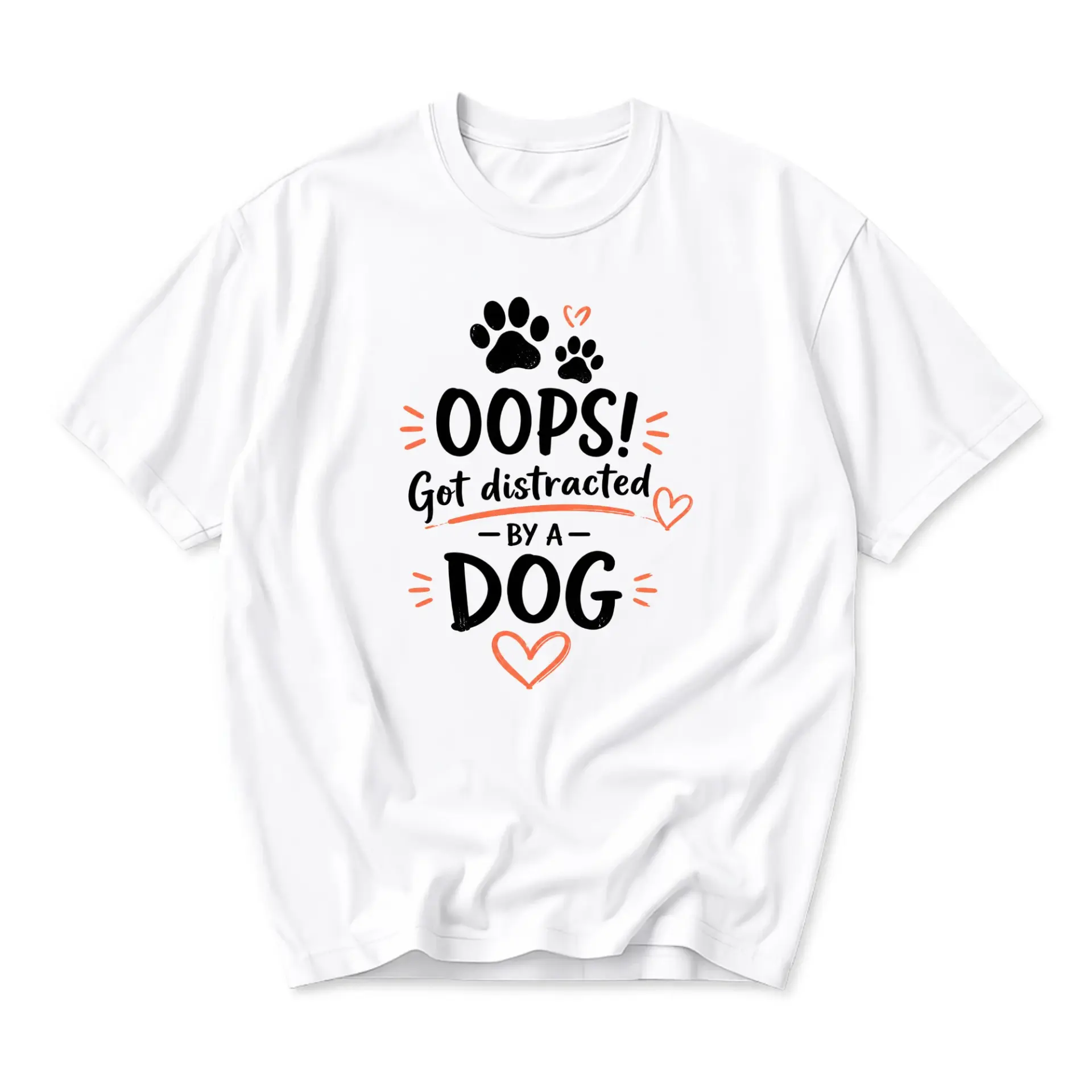 Funny Shirt Oops Got by a Dog Graphic Tee Unisex Casual Crew Neck