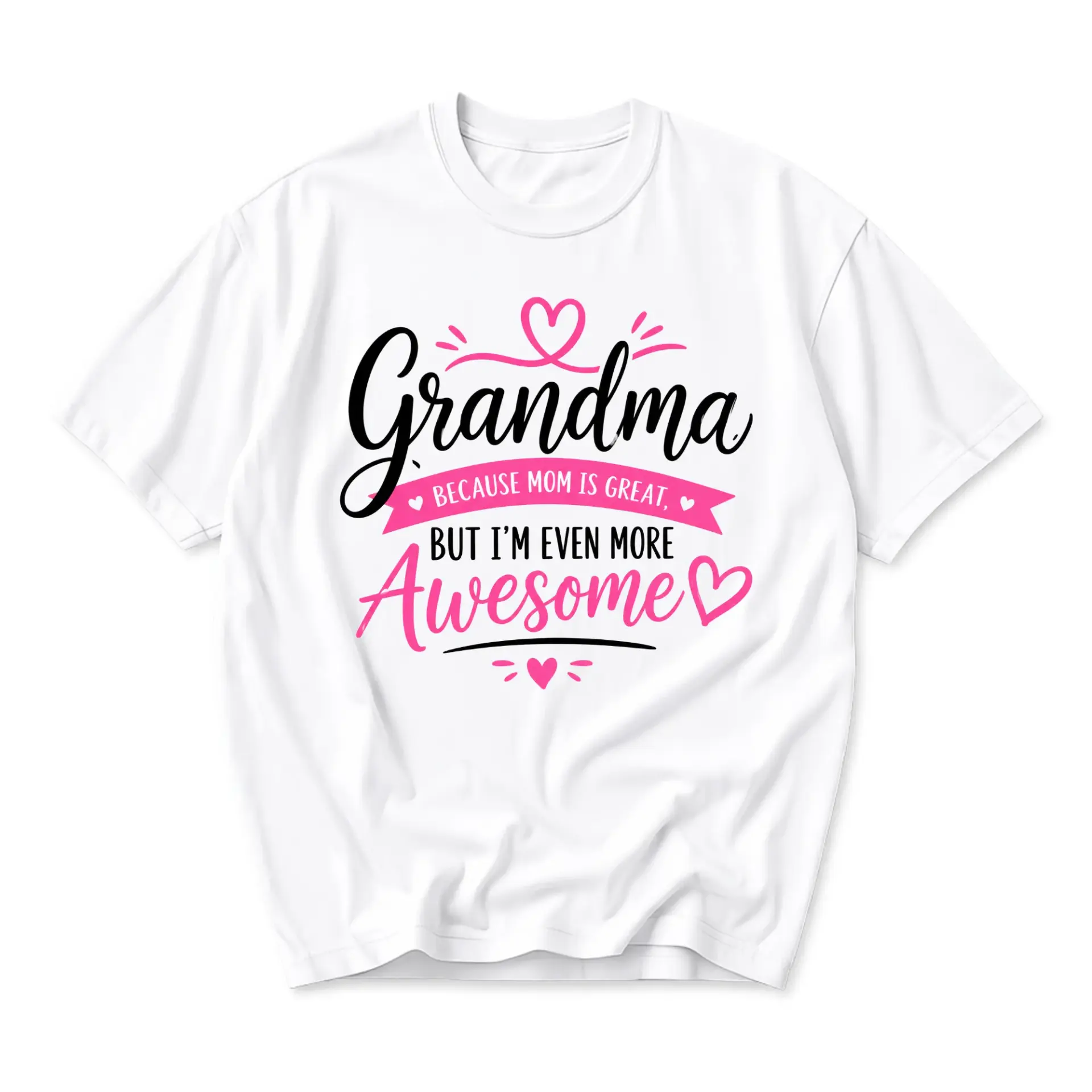 Funny Shirt Grandma Because Mom Is Great but I Am Awesome Graphic Printed