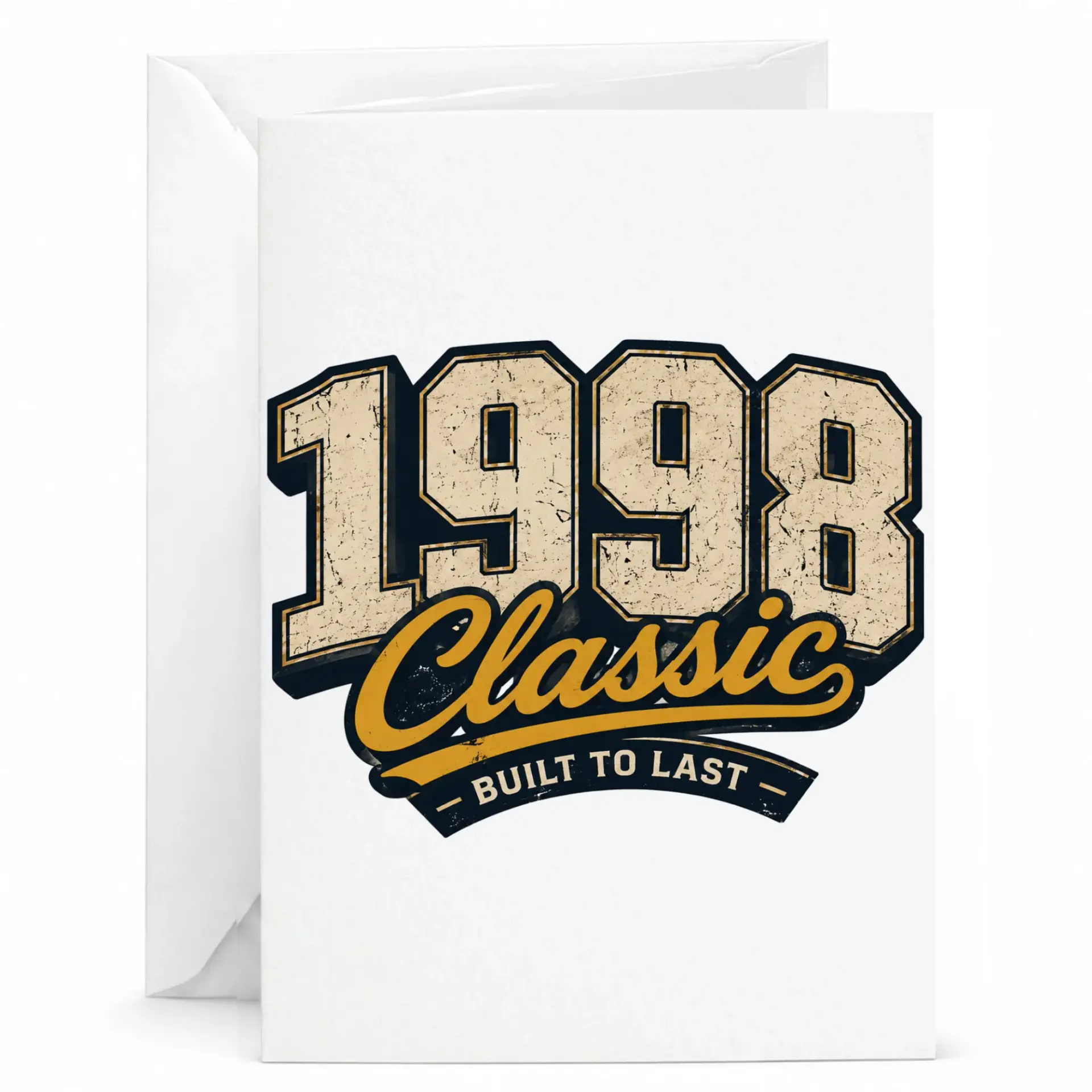 Birthday Card Vintage 1998 Classic Built to Last Greeting Card for Milestone Celebration or Anniversary Keepsake