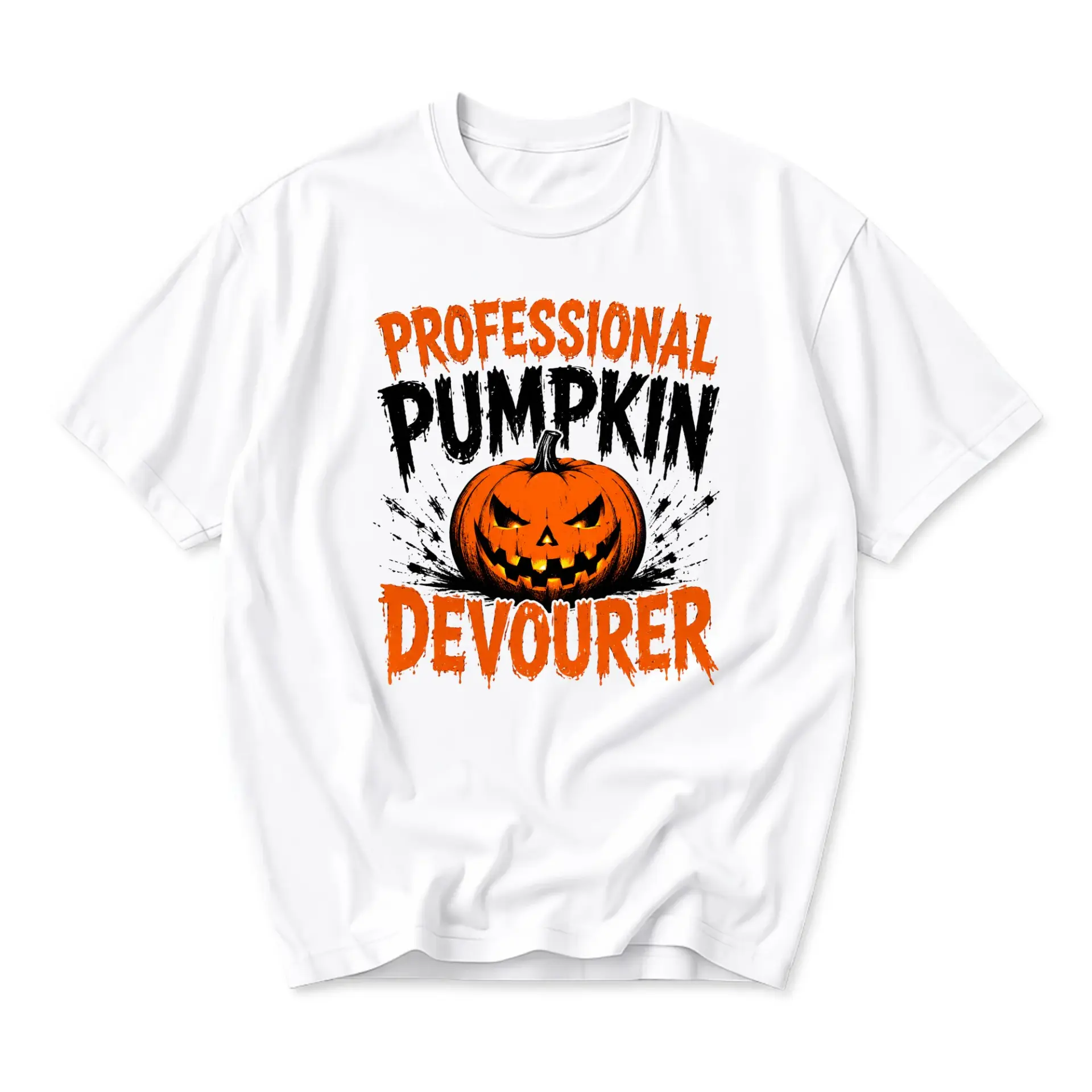 Funny Shirt Professional Pumpkin Devourer Graphic Tee Seasonal Apparel Casual Cotton Crew Neck Unisex Casual Top