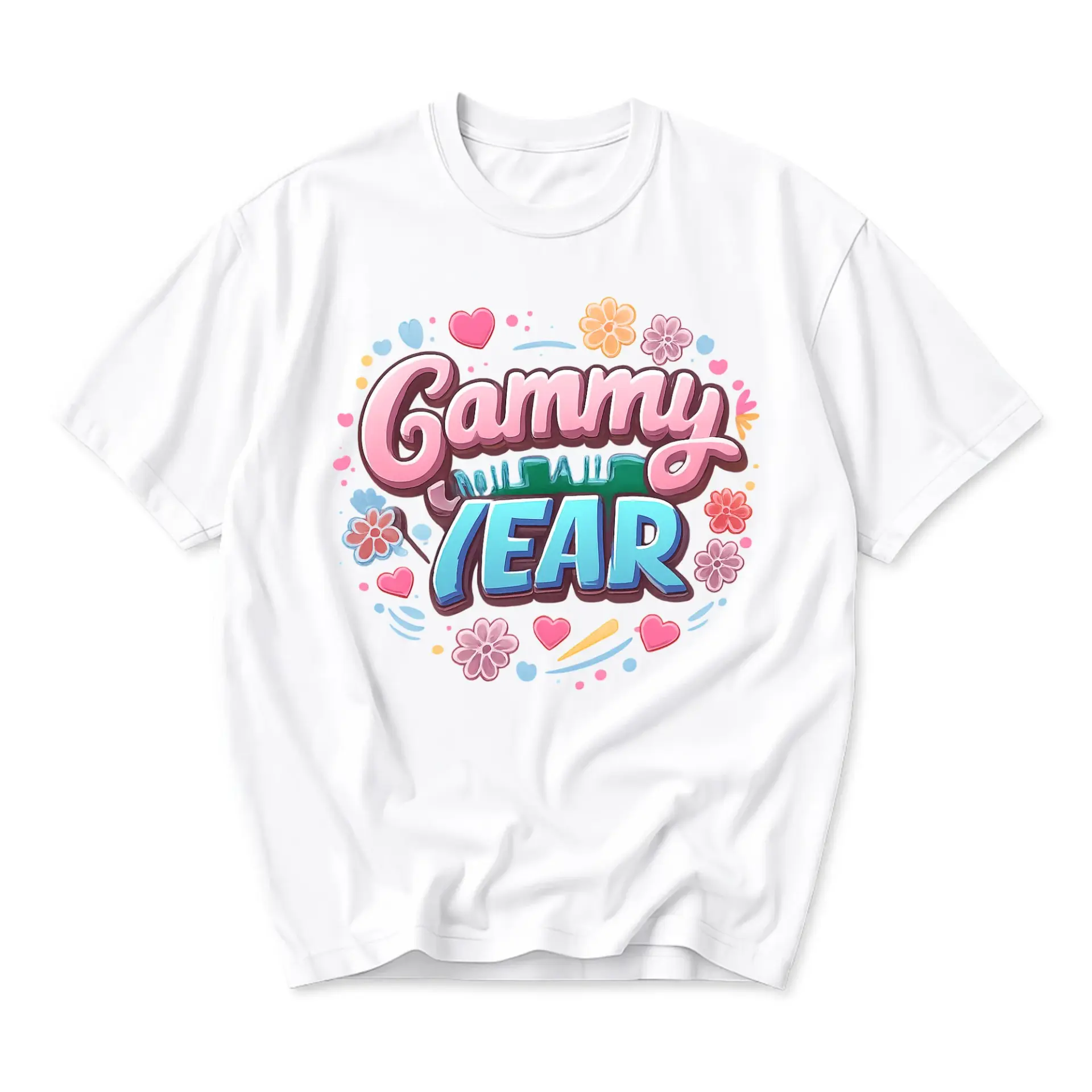 Graphic Tee Gammy All Year Floral Unisex Crew Neck Cotton Blend T-Shirt for Casual Everyday Comfort and Stylish Wear