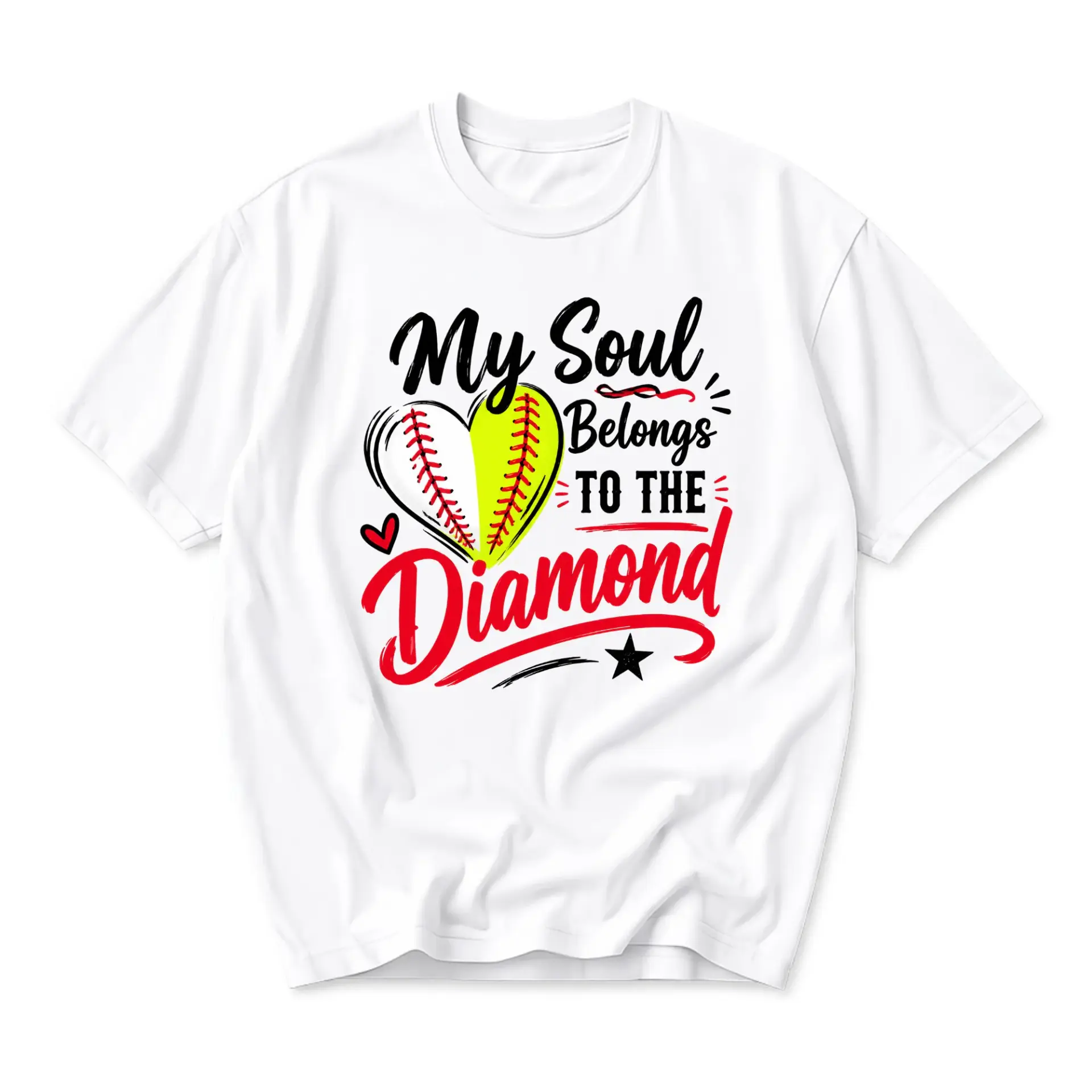 Graphic Tee My Belongs to the Baseball Softball Sports Lover Unisex Crew Neck Short Sleeve Shirt
