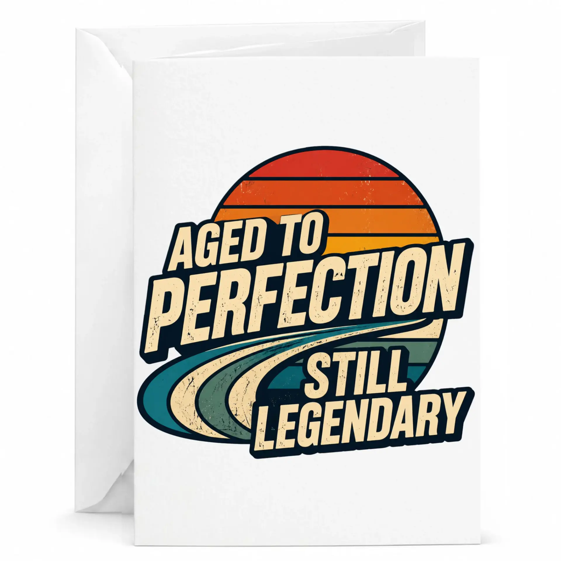 Birthday Card Aged to Perfection Still Legendary Vintage Style Greeting Card for Friends and Family Members