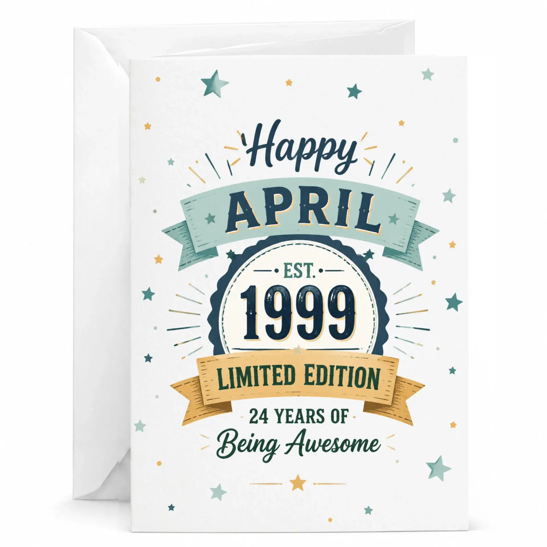 Birthday Card April 1999 Limited Edition Vintage Style Greeting Card for 24 Years of Being Awesome Milestone Celebration