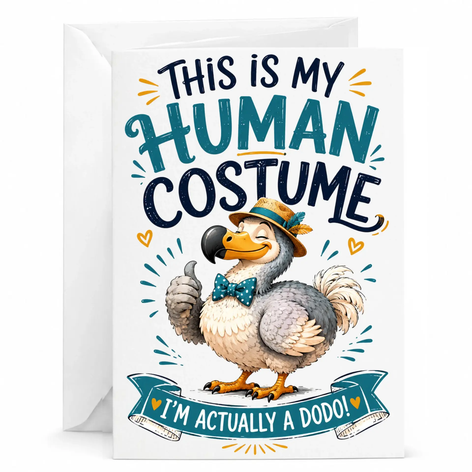 Funny Greeting Card This Is My Costume Bird Design with Matching Envelope for Any Occasion 5x7 Inches
