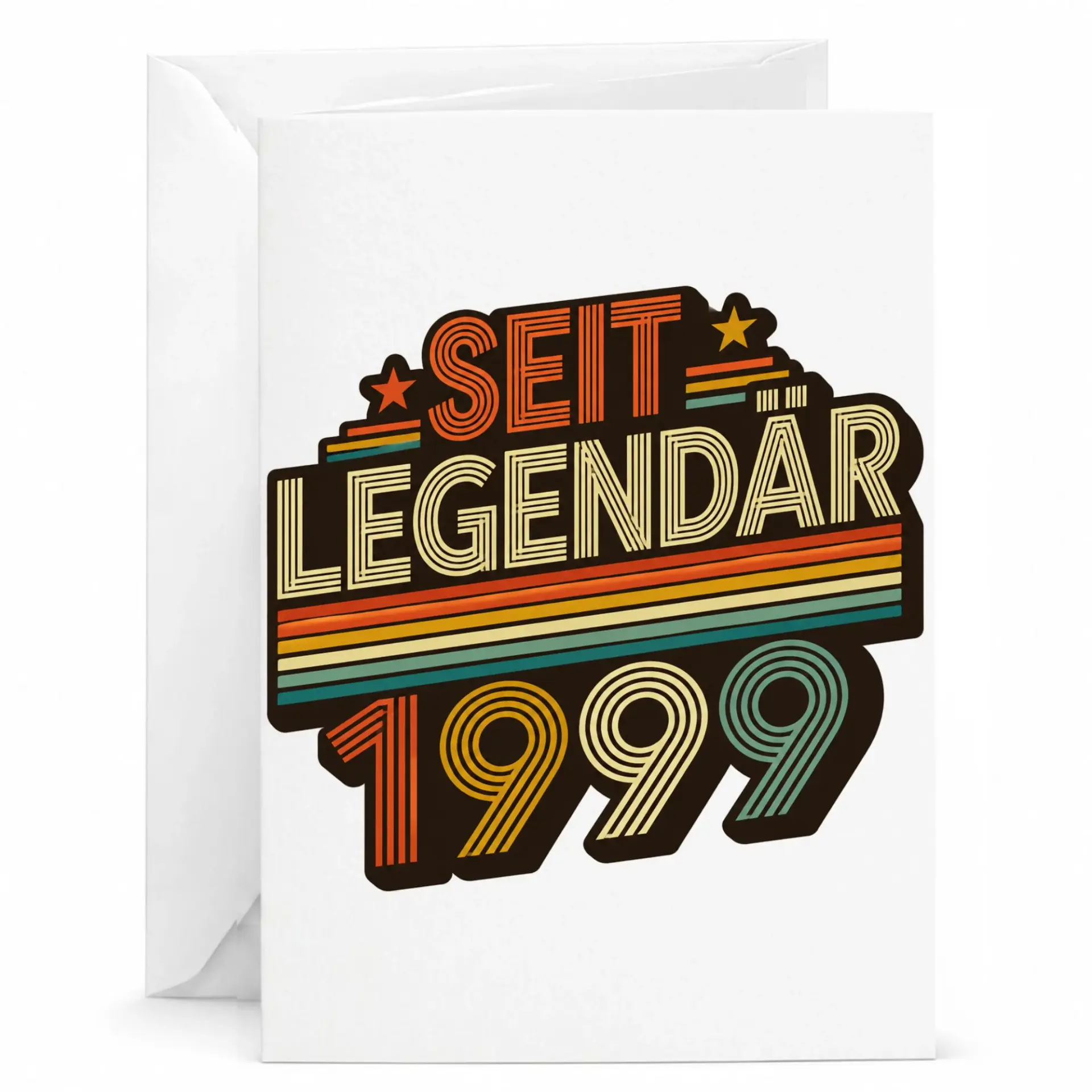 Birthday Card Seit Legendär 1999 Vintage Retro Style Greeting Card for Milestone Celebrations Printed Anniversary Card
