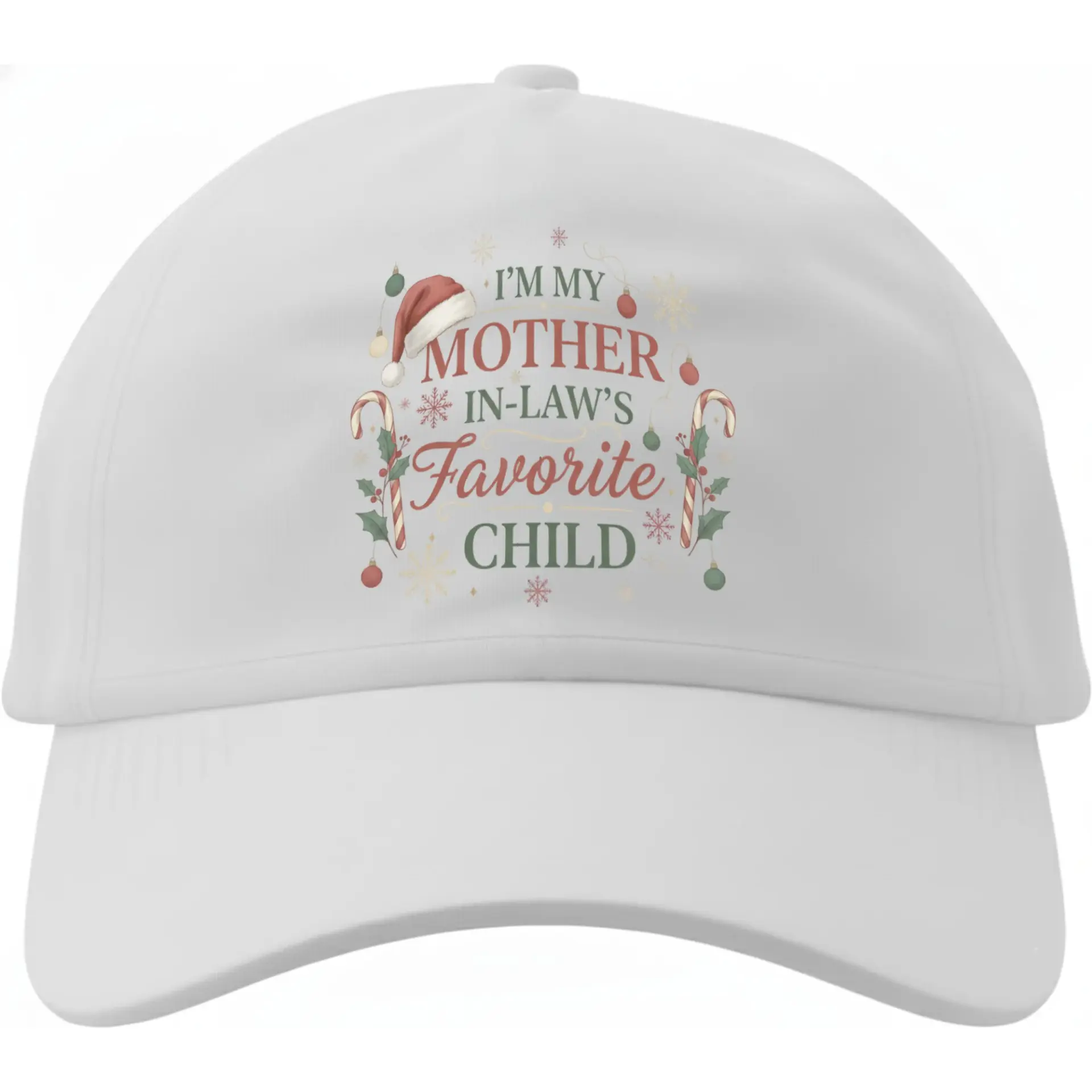Dad Hat Funny Christmas Slogan Embroidered Baseball Cap White Adjustable Cotton Low Profile Holiday Gift Unisex