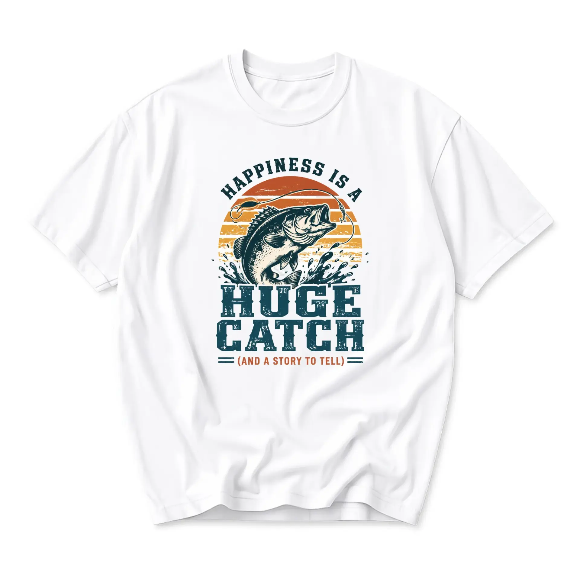 Funny Shirt Fishing Graphic Is a Catch Fisherman Casual Unisex Crew Neck