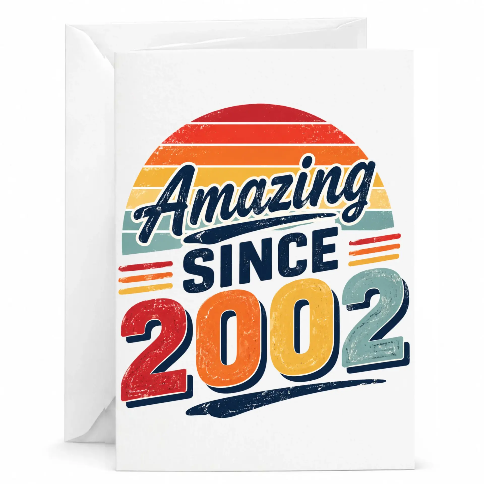 Birthday Card Amazing Since 2002 Retro Vintage Style Greeting Card for Milestone Celebration and Keepsake Gift