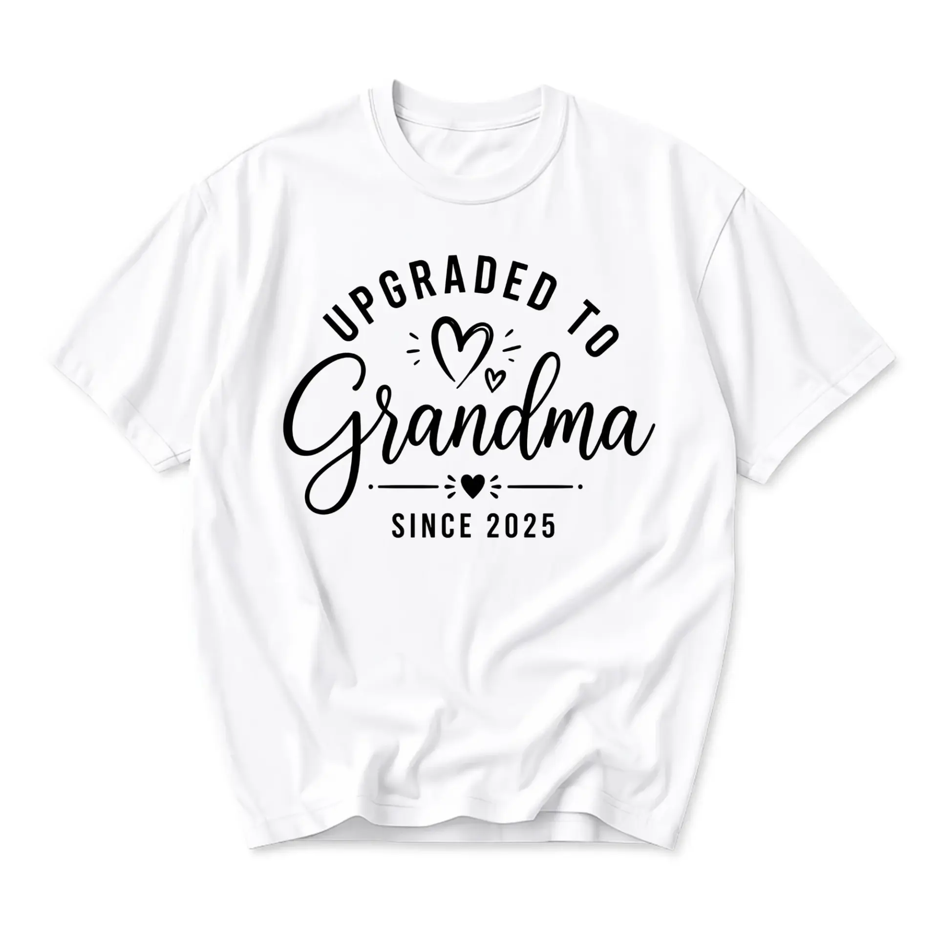 Funny Shirt Upgraded to Grandma Since 2025 Graphic Tee Unisex Casual Crew