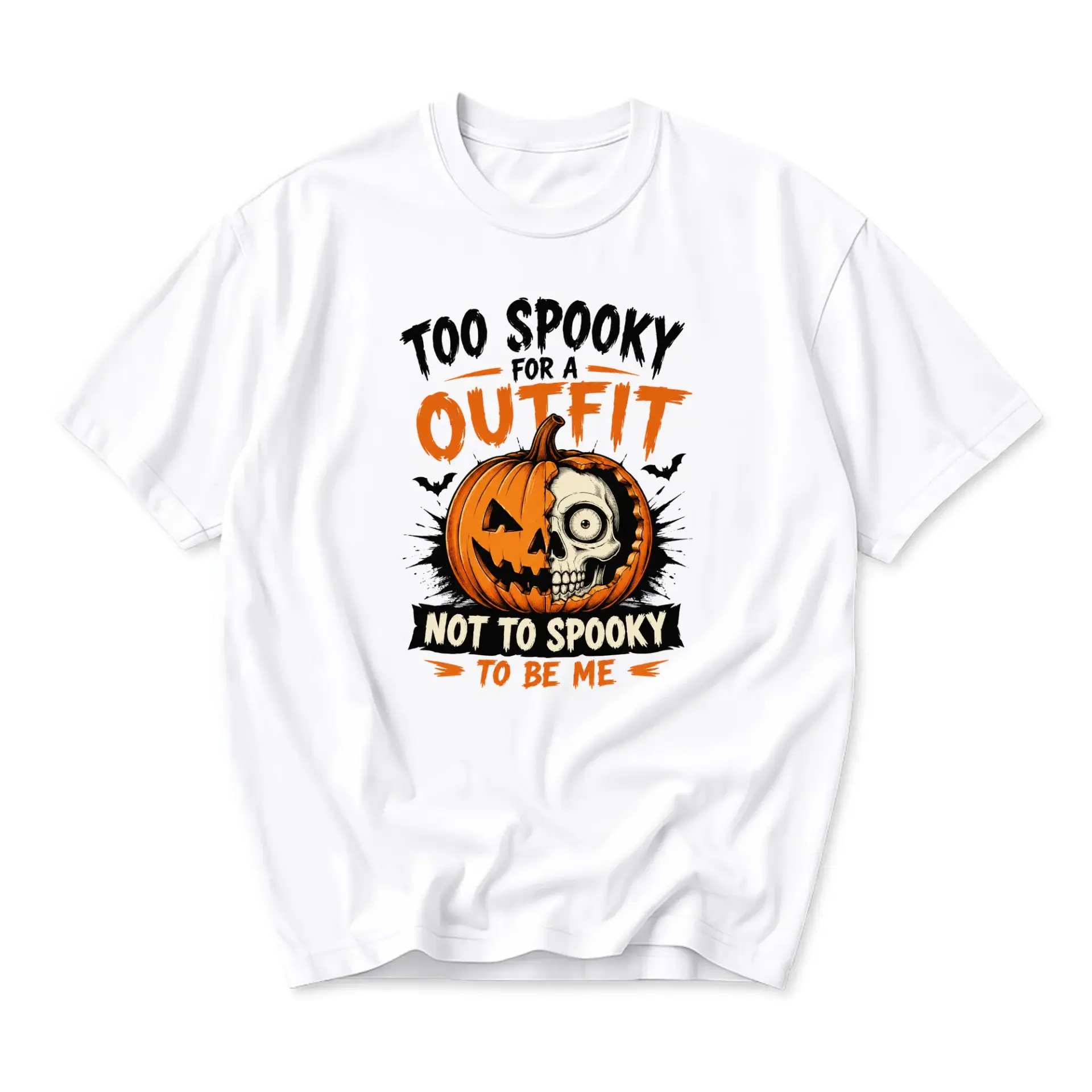 Funny Shirt Unisex Graphic Printed T-Shirt Featuring Pumpkin Skull Design for Casual Everyday Wear and Seasonal Style