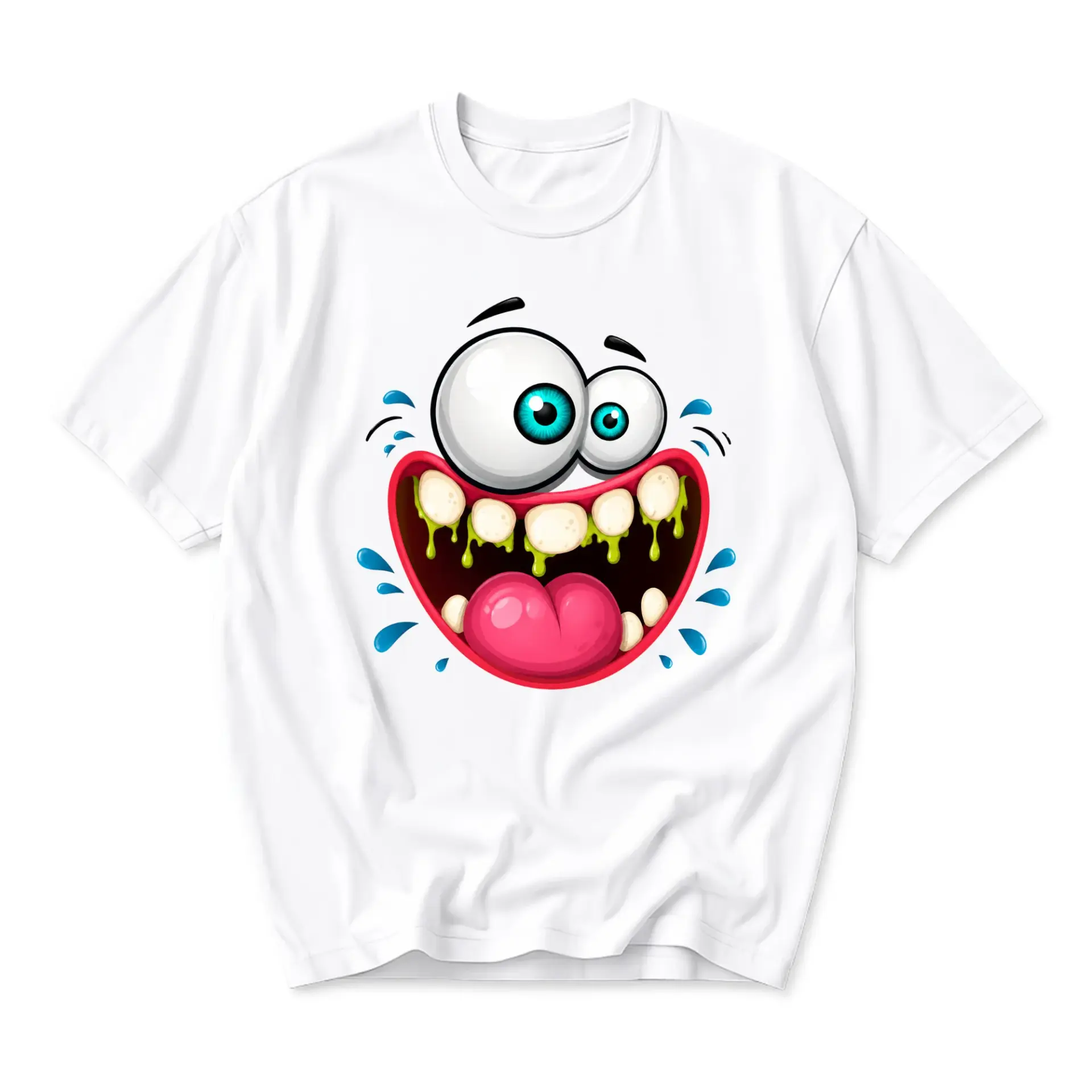 Graphic Tee Funny Cartoon Face T-Shirt Unisex Crew Neck Casual Everyday Wear Soft Comfortable Cotton Blend Top