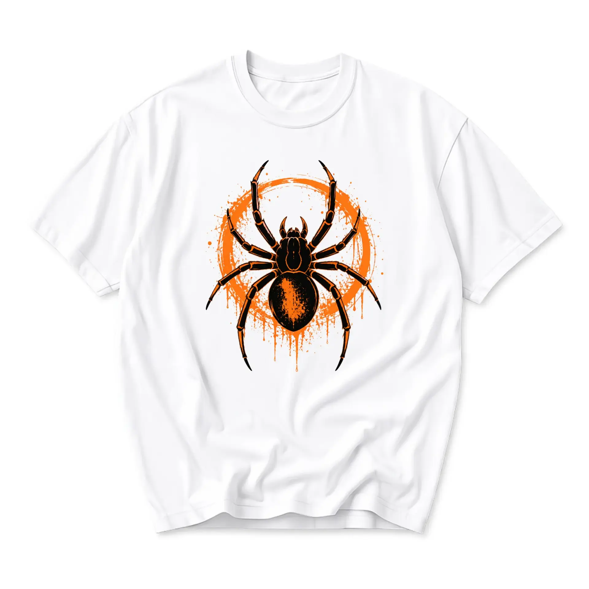 Graphic Tee Spider Silhouette Illustration Unisex Cotton Crew Neck Casual Short Sleeve Shirt for Everyday Wear