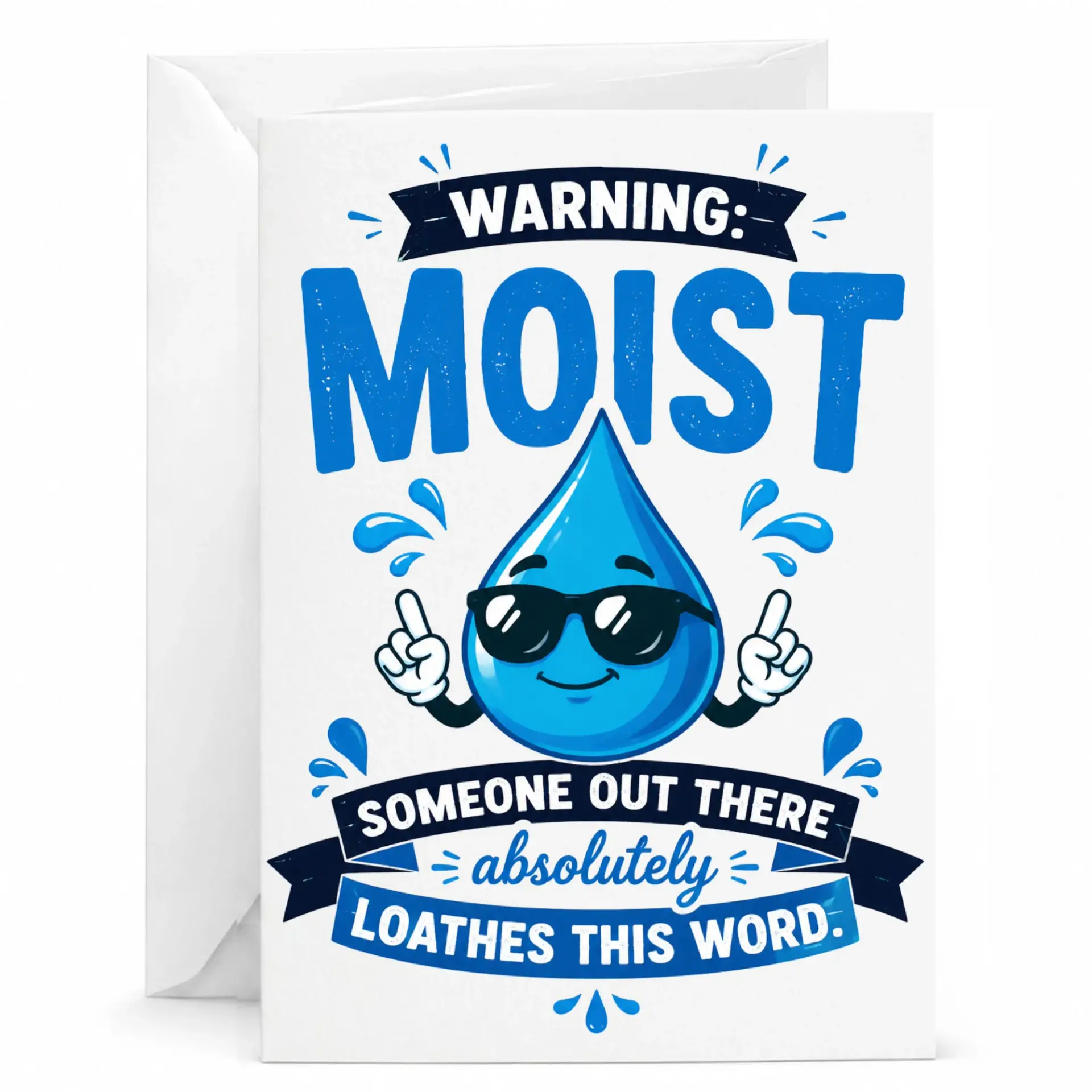 Funny Moist Warning Greeting Card with Envelope Humorous Sarcastic for Friends Durable Premium Stationery