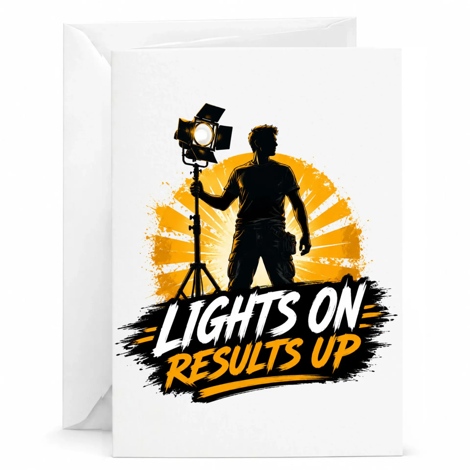 Greeting Card Lights on Results up Cinematic Film Production Design Professional Videographer Photography Enthusiast Gift