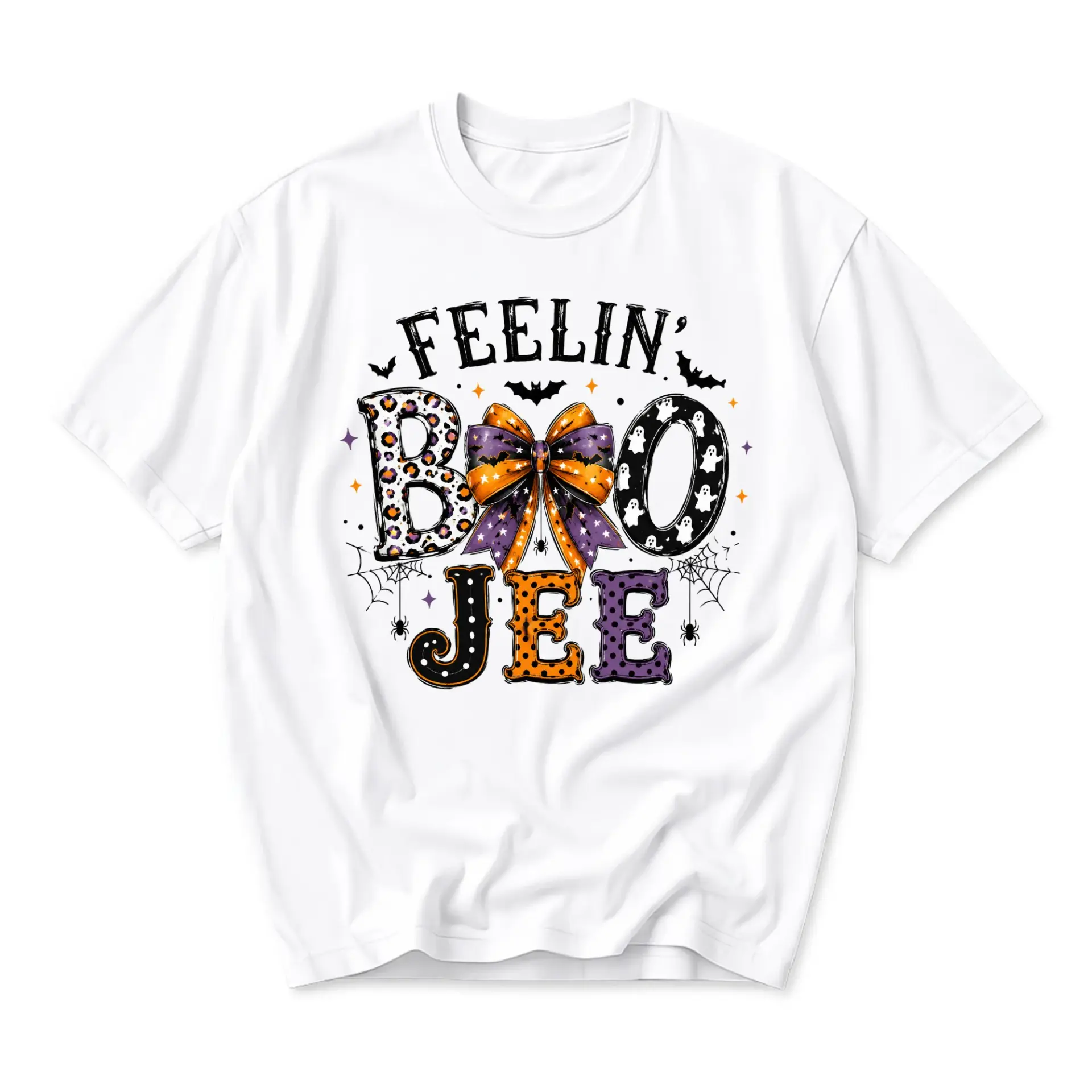 Funny Shirt Feelin Boo Jee Halloween Graphic Tee Seasonal Holiday Apparel for Casual Wear and Autumn Outfit Styling