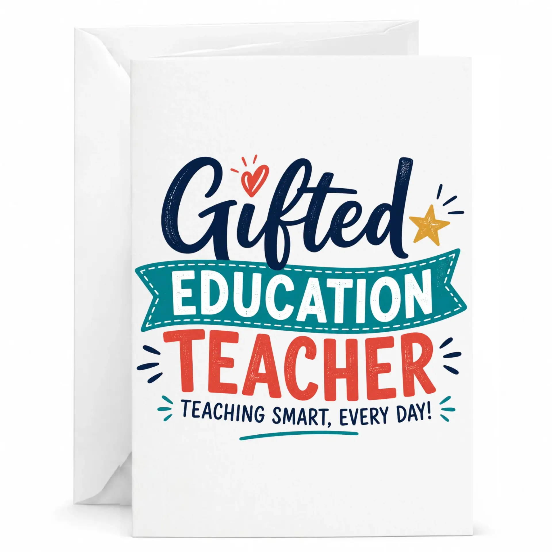 Card for Teachers Appreciation Gifted Education Teacher Greeting Professional Instructor Recognition Note