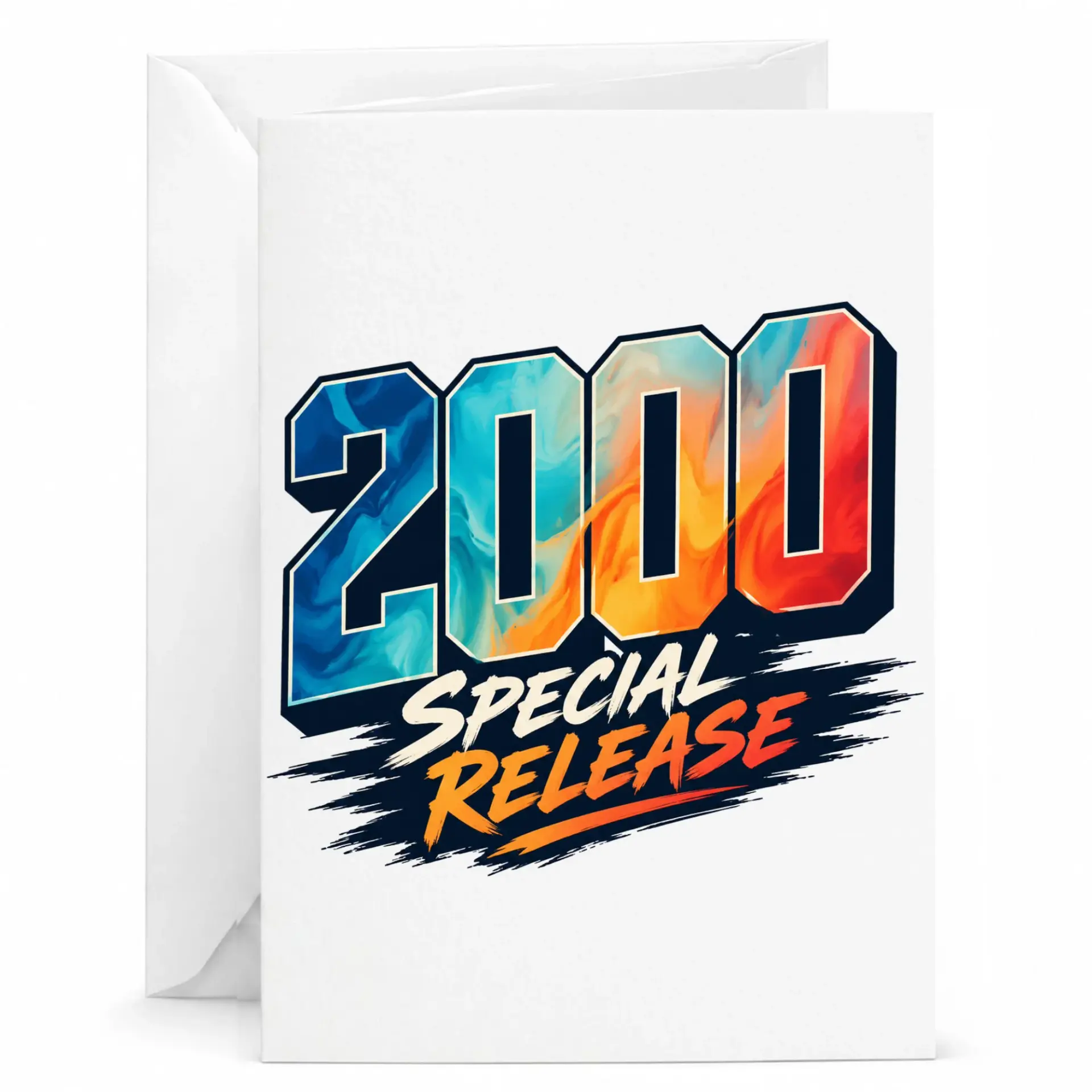 Greeting Card 2000 Special Release Design for Milestones and Celebrations Premium Folded Stationery with White Envelope