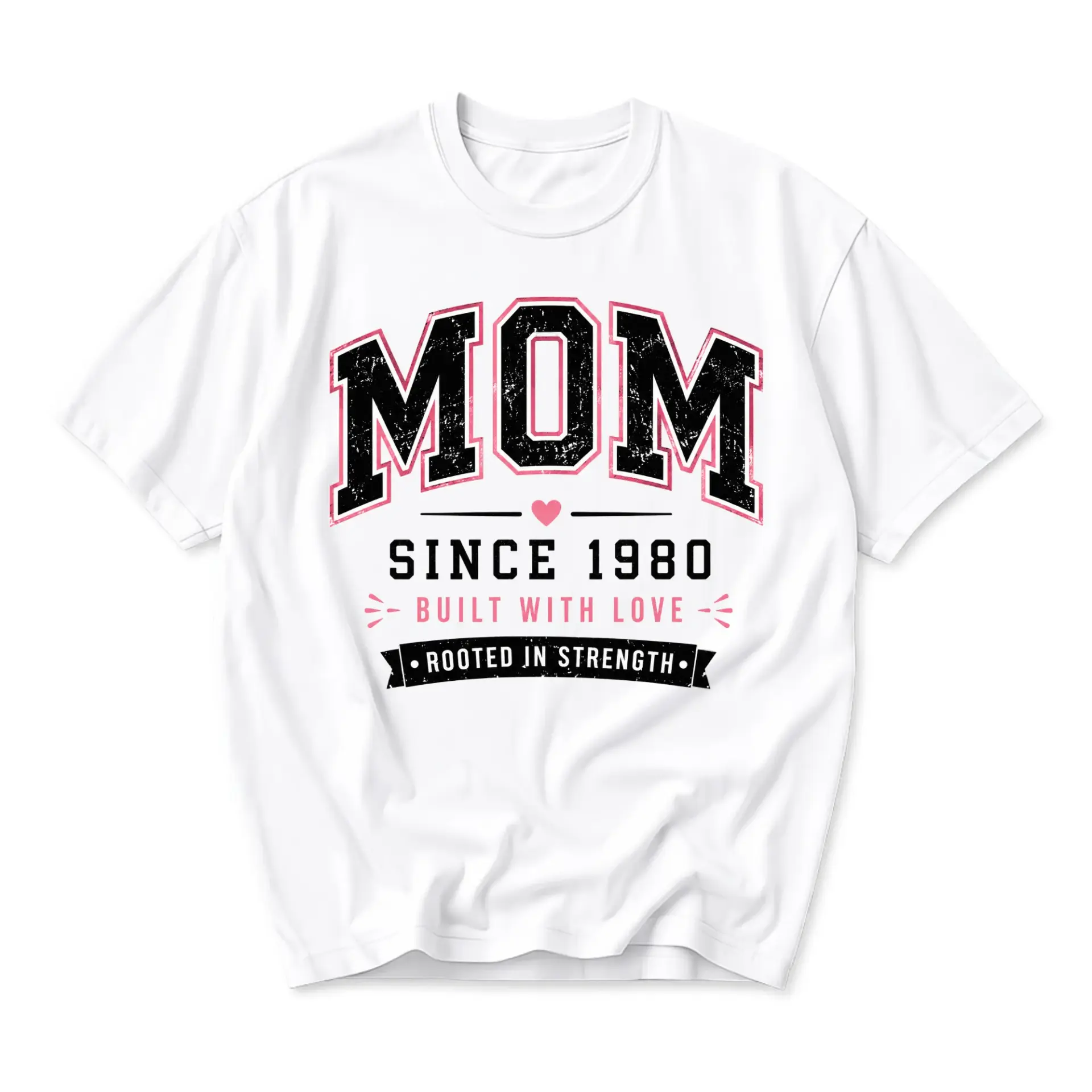 Graphic Tee Mom Since 1980 Built with Love Unisex Crew Neck Short Sleeve