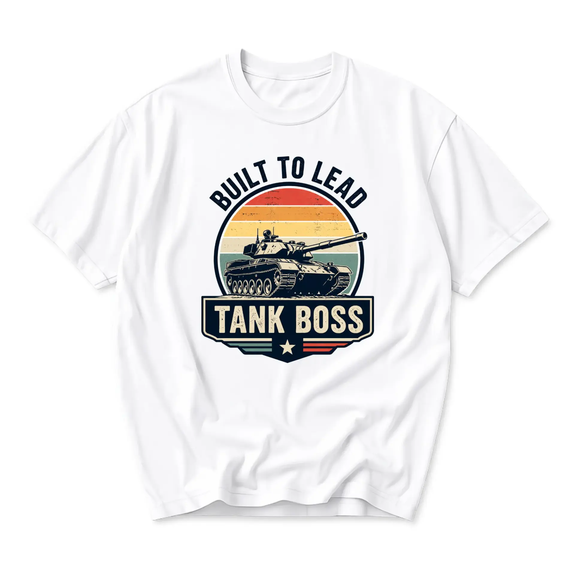 Graphic Tee Built to Lead Tank Boss Design Unisex Crew Neck Short Sleeve Casual Cotton Blend Fashion Shirt