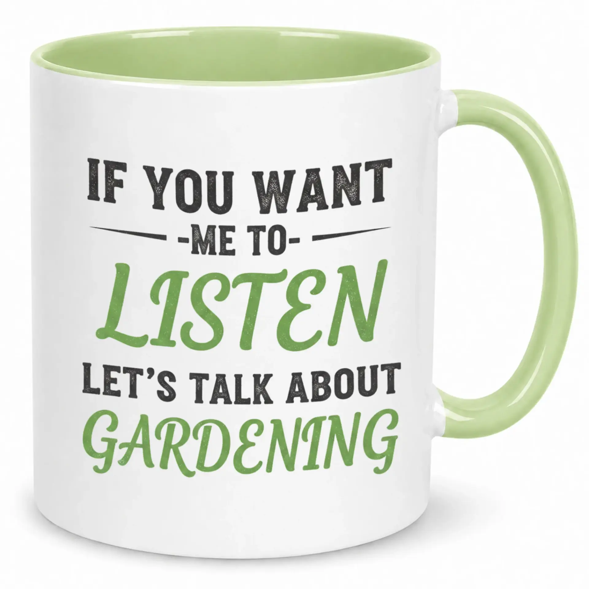Funny Gardening Coffee Mug - Humorous Ceramic Drinkware with "if You Want Me to Listen Let's Talk About Gardening" Quote - Perfect Gift for Gardeners and Plant Lovers