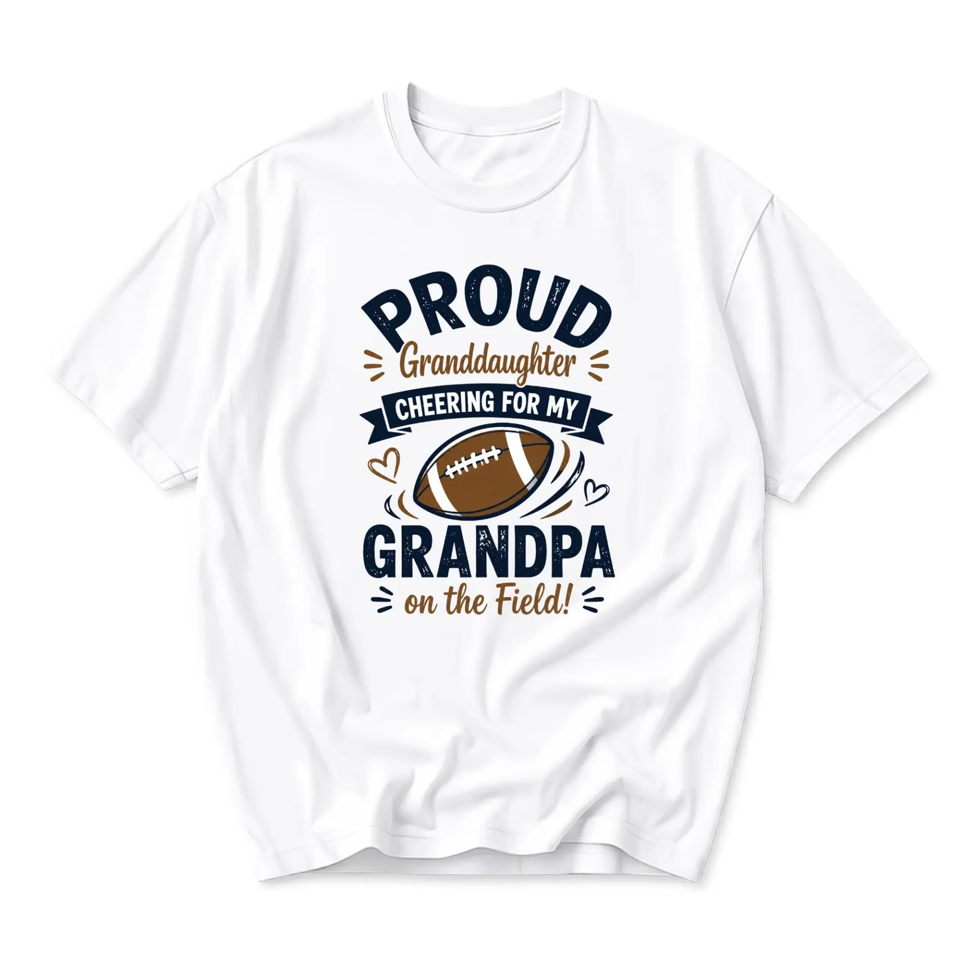 Graphic Tee Proud Granddaughter Cheering for My Grandpa on Unisex Crew Neck