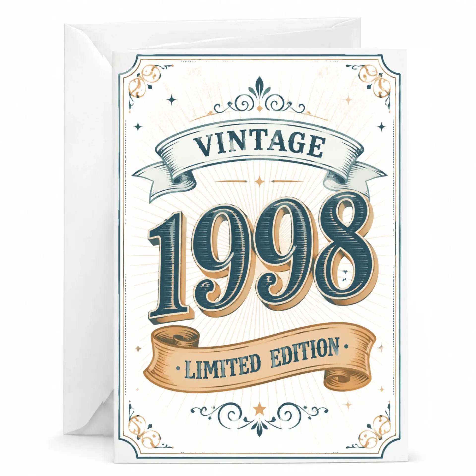 Birthday Card Vintage 1998 Limited Edition Retro Themed Greeting Card for Milestone Celebration 5x7 Inches