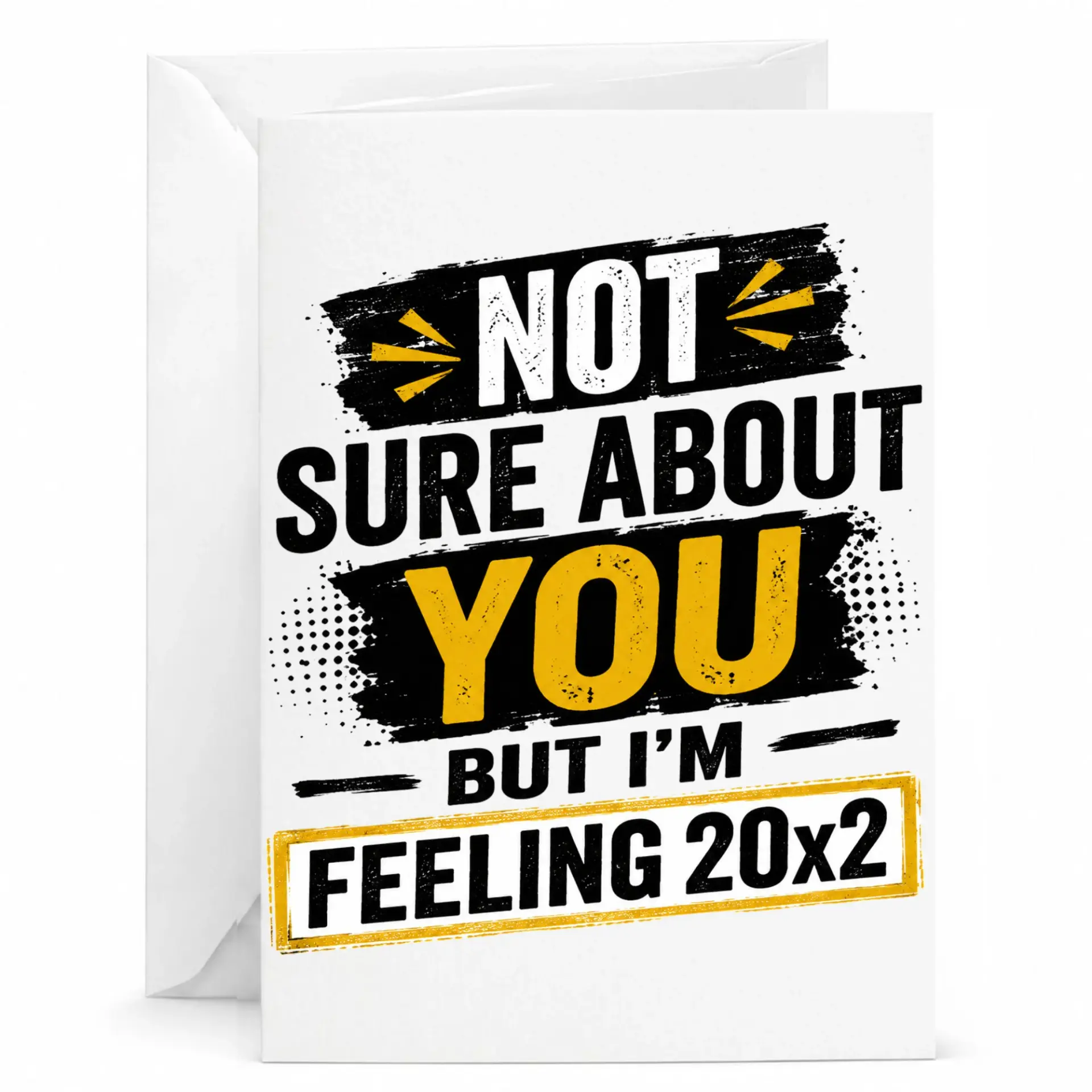 Funny Greeting Card for Birthday or Milestone Featuring Bold Typography Design and Playful