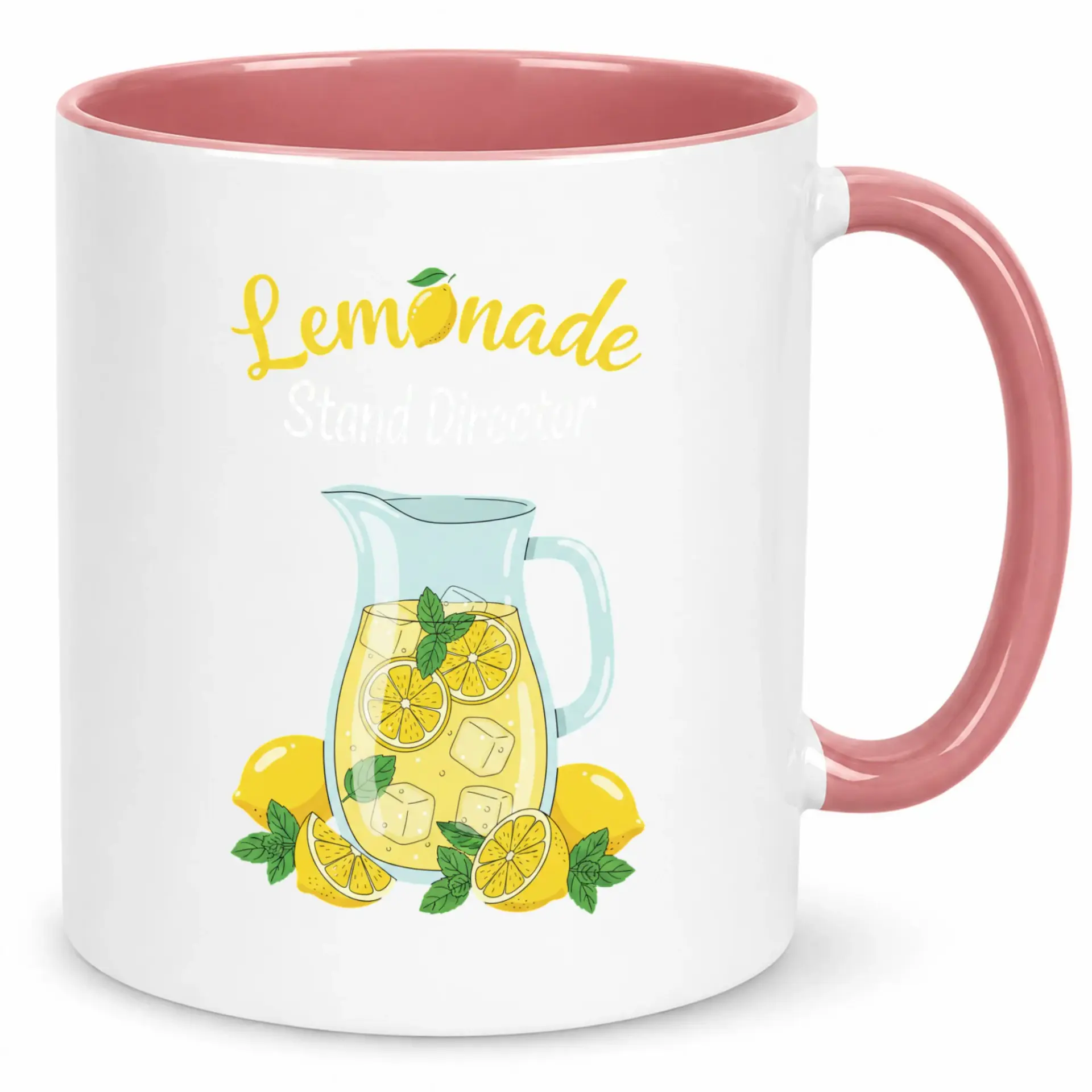 Funny Lemonade Stand Director Coffee Mug, 11oz Ceramic Drinkware with Lemon and Pitcher Design, Novelty Beverage Cup for Kitchen Home Office