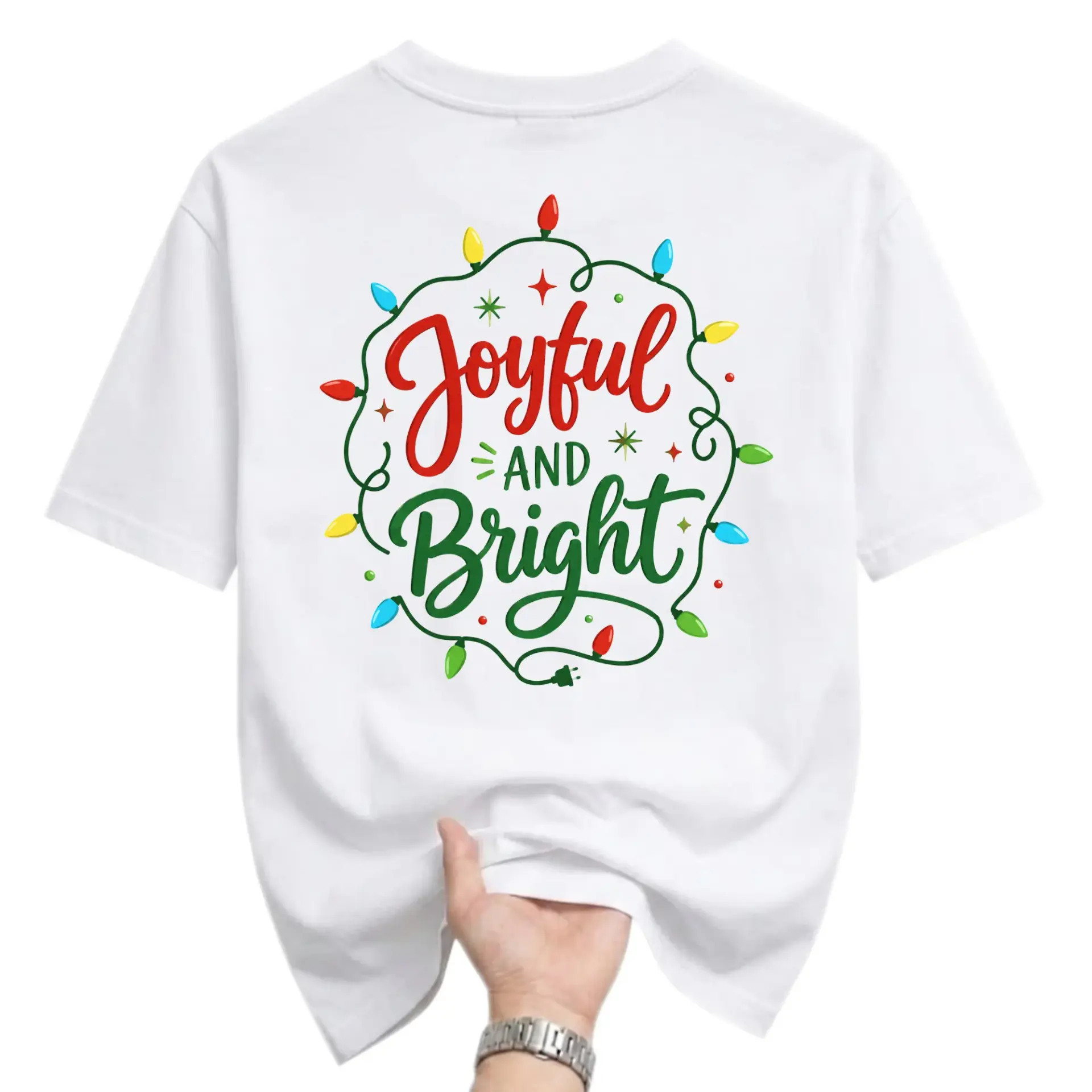T-shirt Joyful and Bright Holiday Graphic Tee Christmas Seasonal Casual