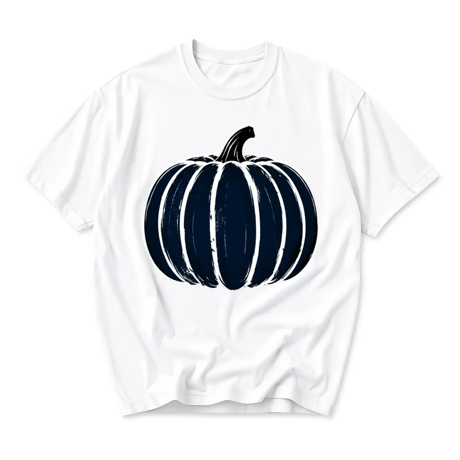 Graphic Tee Unisex Crew Neck T-Shirt Featuring Dark Artistic Pumpkin Illustration Seasonal Fall Casual Wear Apparel