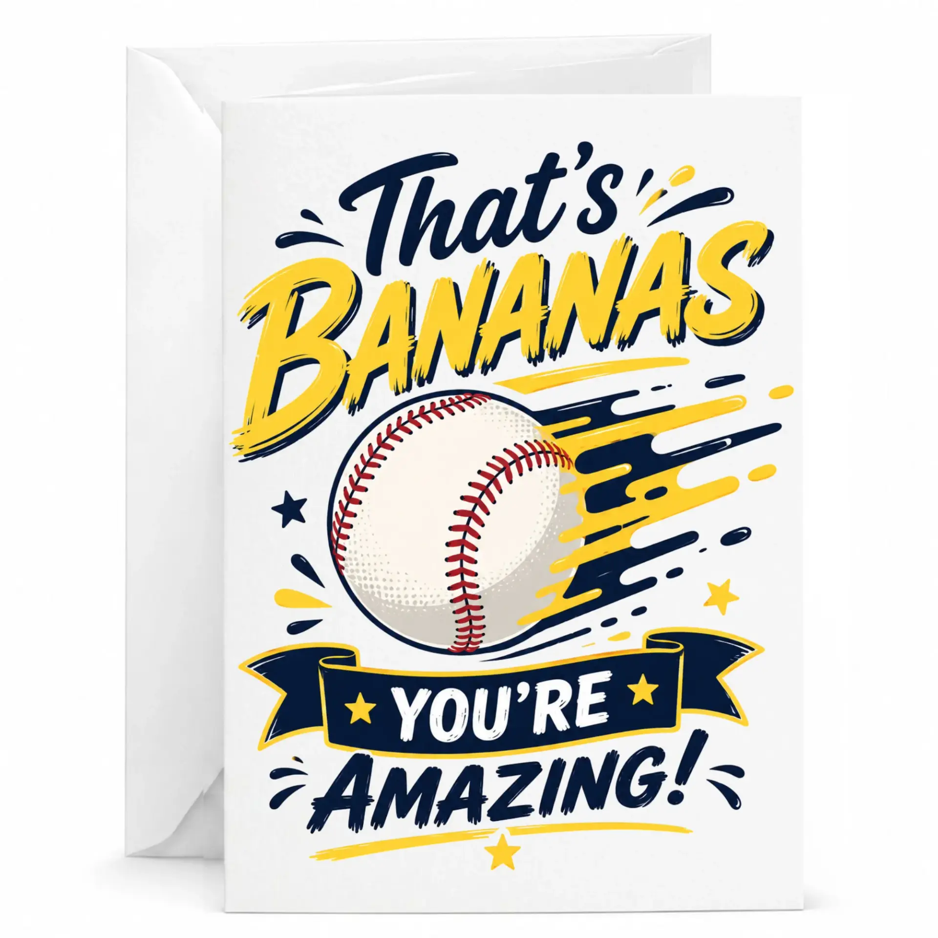 Funny Greeting Card That Is Bananas You Are Sports Theme Encouragement with Matching White Envelope
